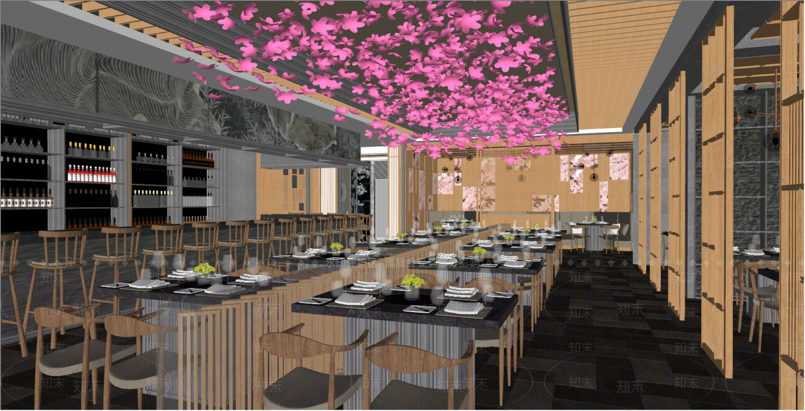 现代西餐厅SU模型下载【ID:1125885003】