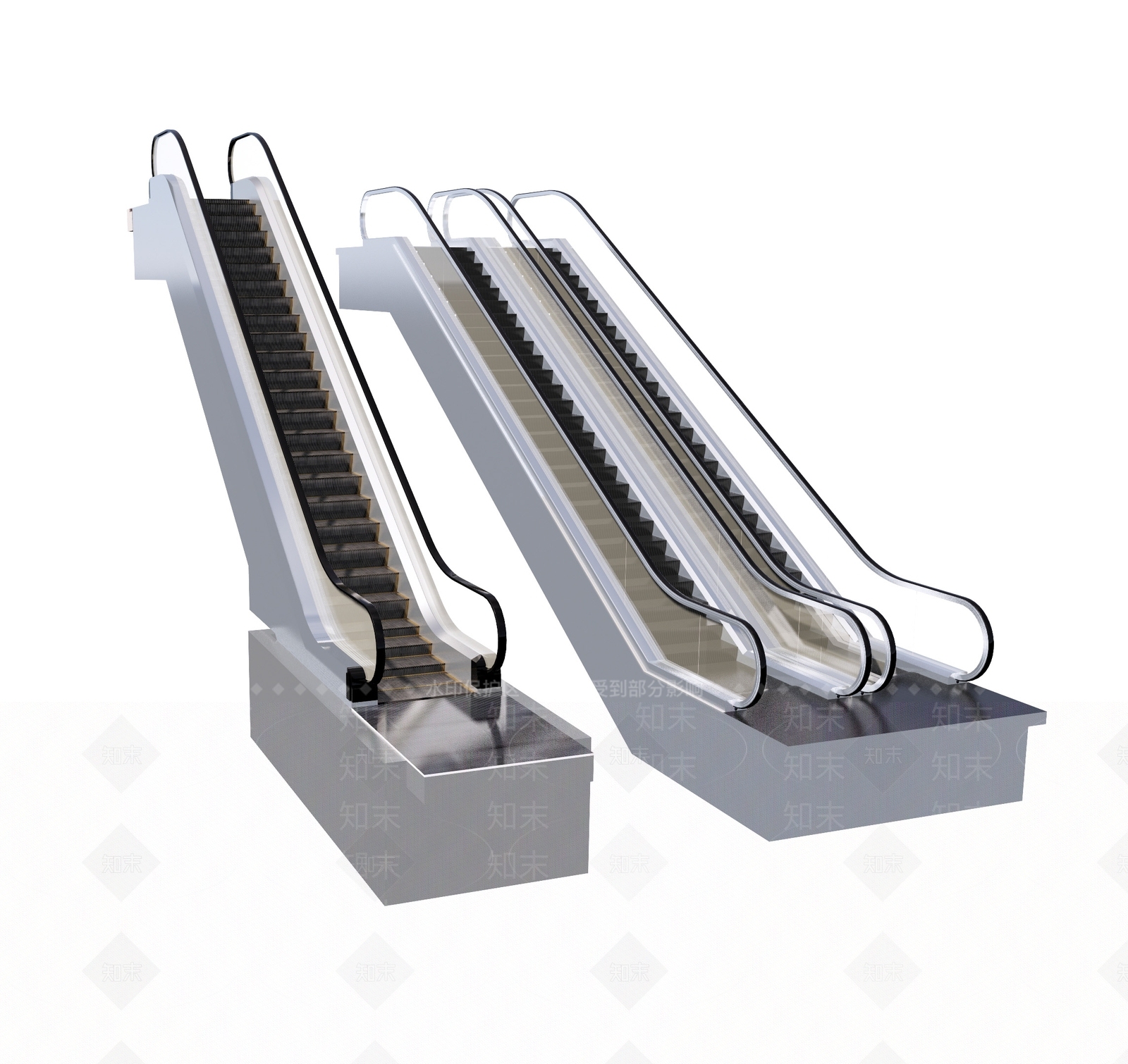 现代电动扶梯SU模型下载【ID:1125886372】