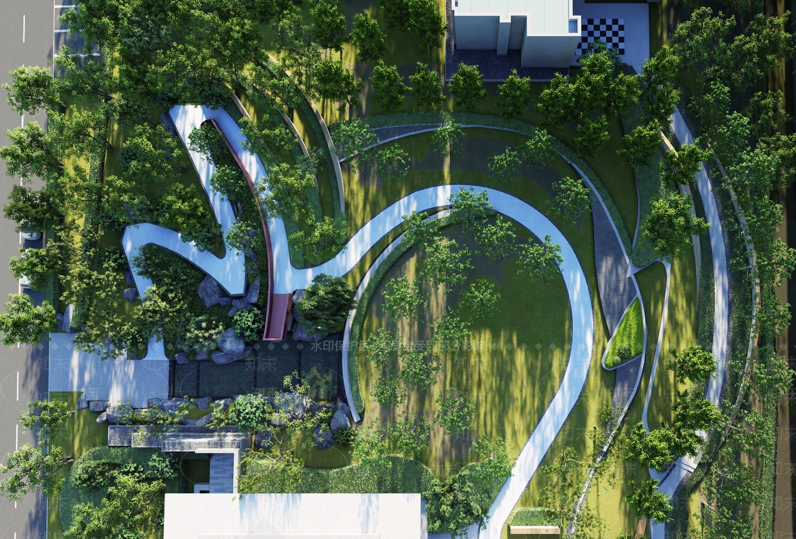 【SU悬赏模型】现代风格公园景观SU模型下载【ID:1125954858】