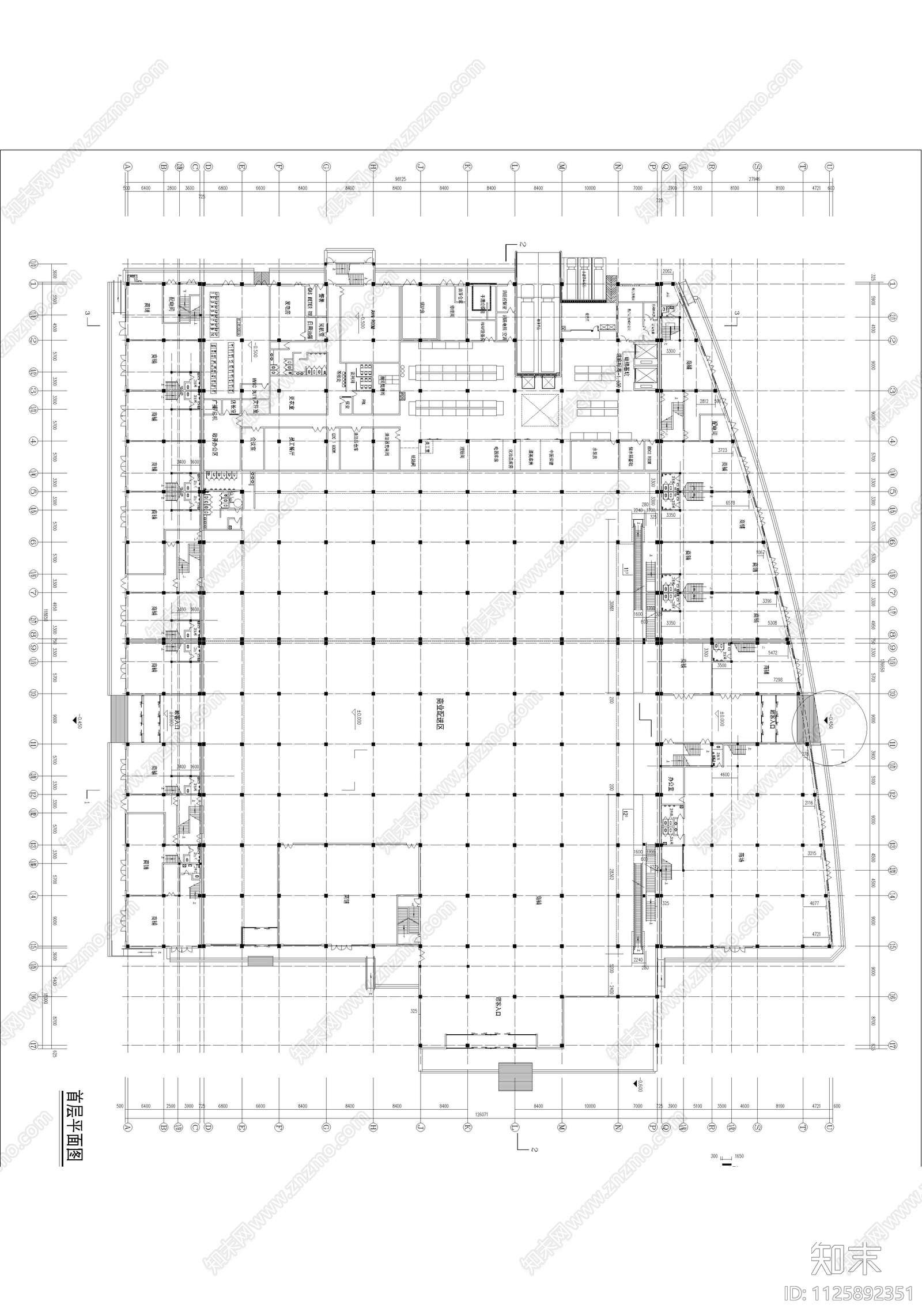 大型商超平面cad施工图下载【ID:1125892351】