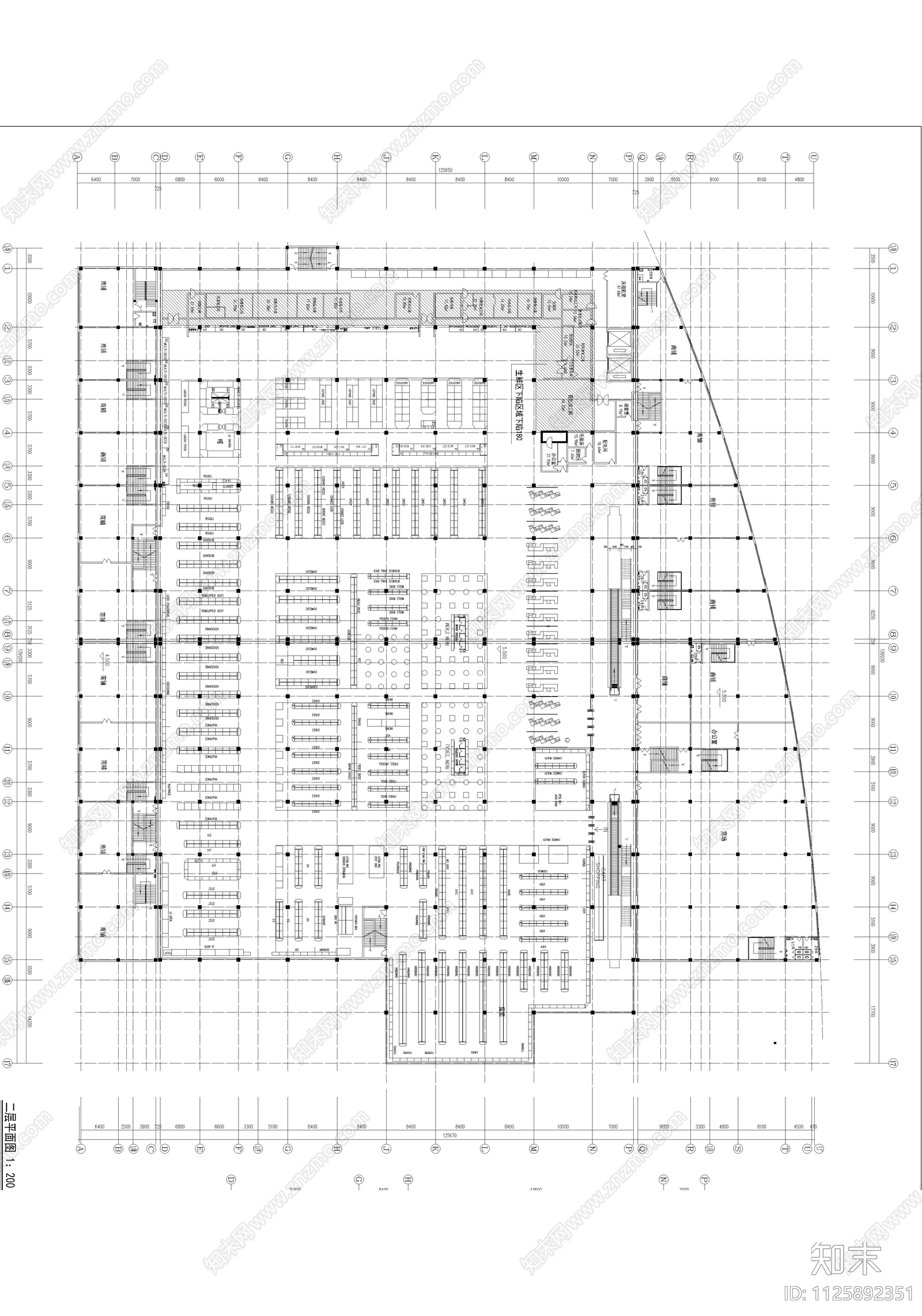 大型商超平面cad施工图下载【ID:1125892351】
