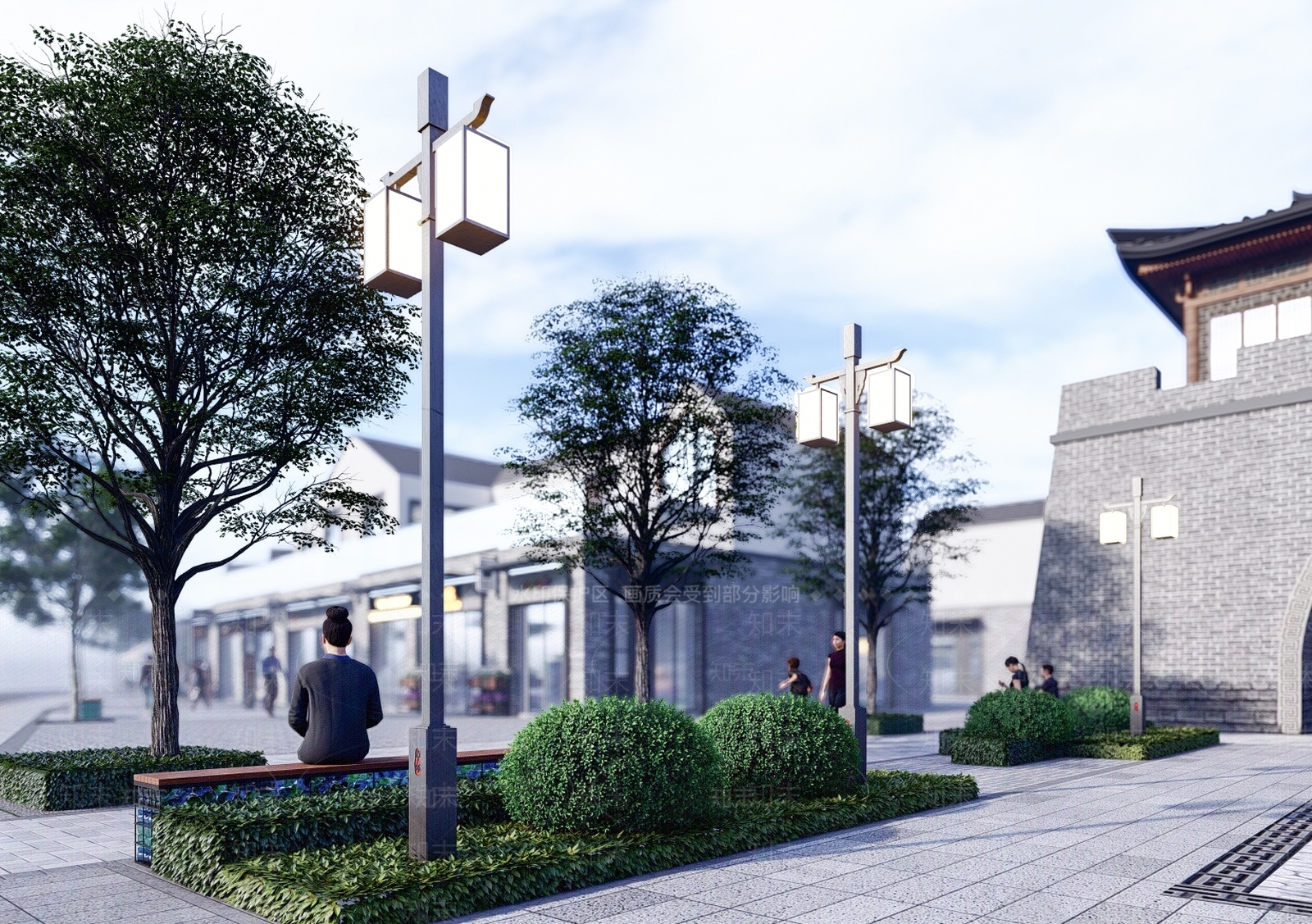 新中式路灯SU模型下载【ID:1125952424】