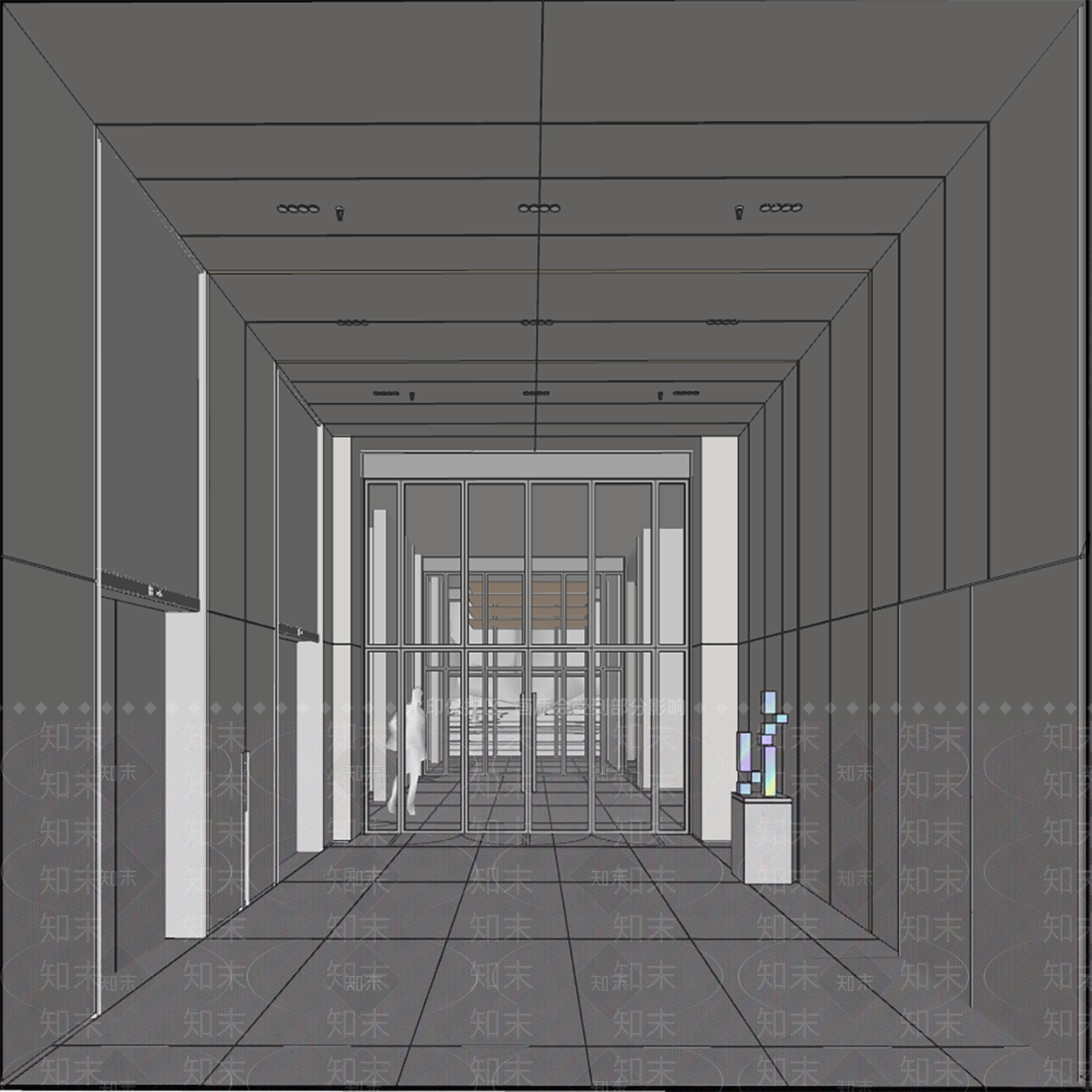 现代电梯厅SU模型下载【ID:1125907862】