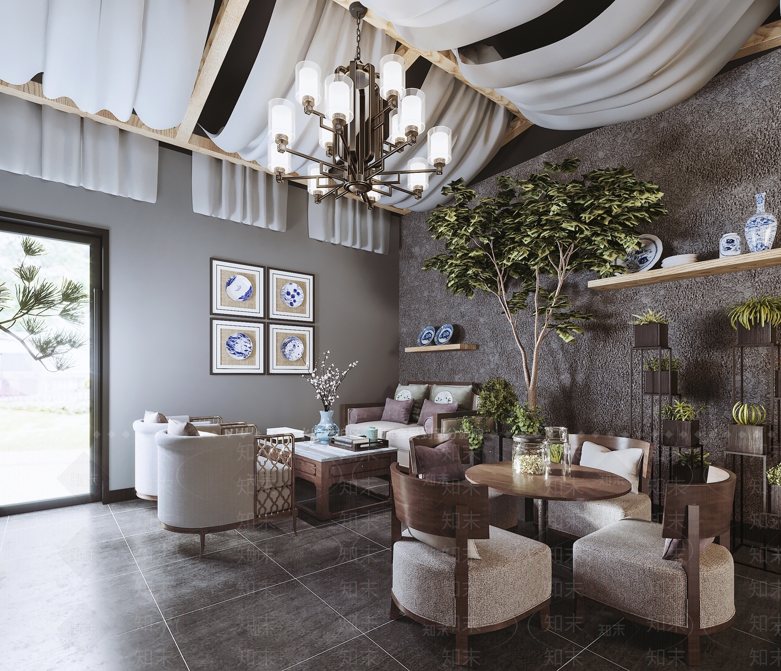 东南亚奶茶店3D模型下载【ID:1125914346】