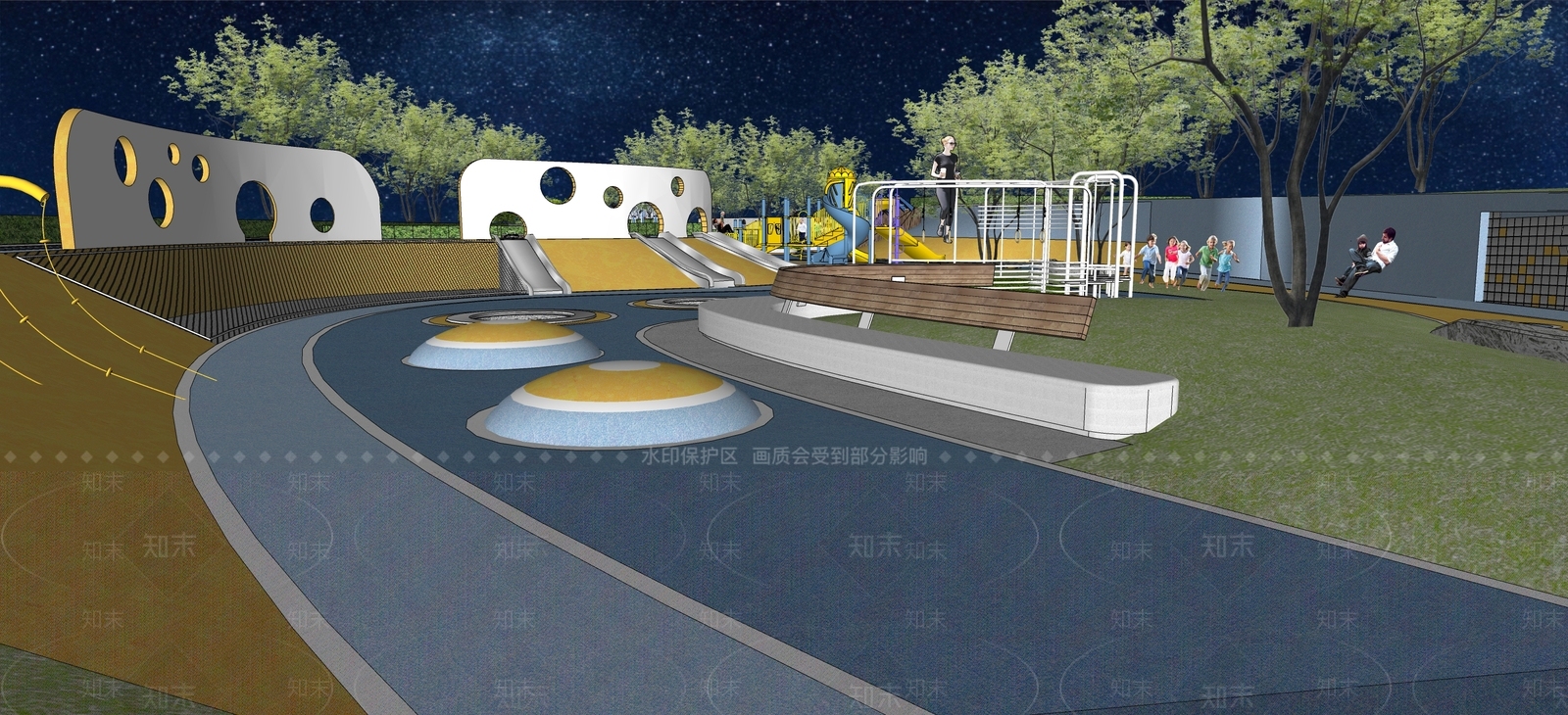 现代运动公园SU模型下载【ID:1125921233】