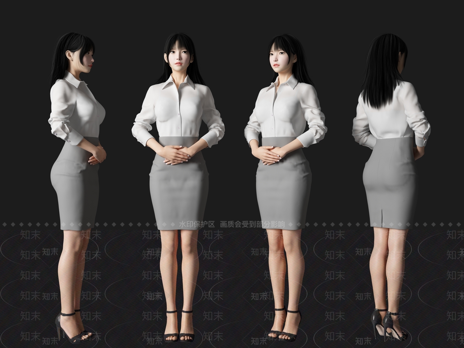 前台人物SU模型下载【ID:1125922316】