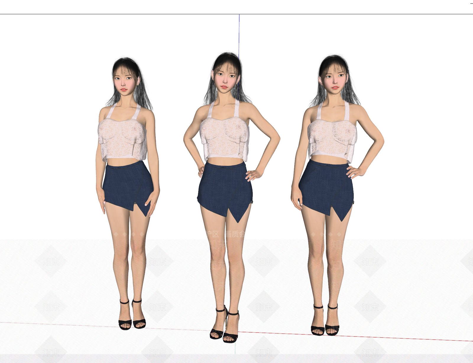 美女人物SU模型下载【ID:1125924316】