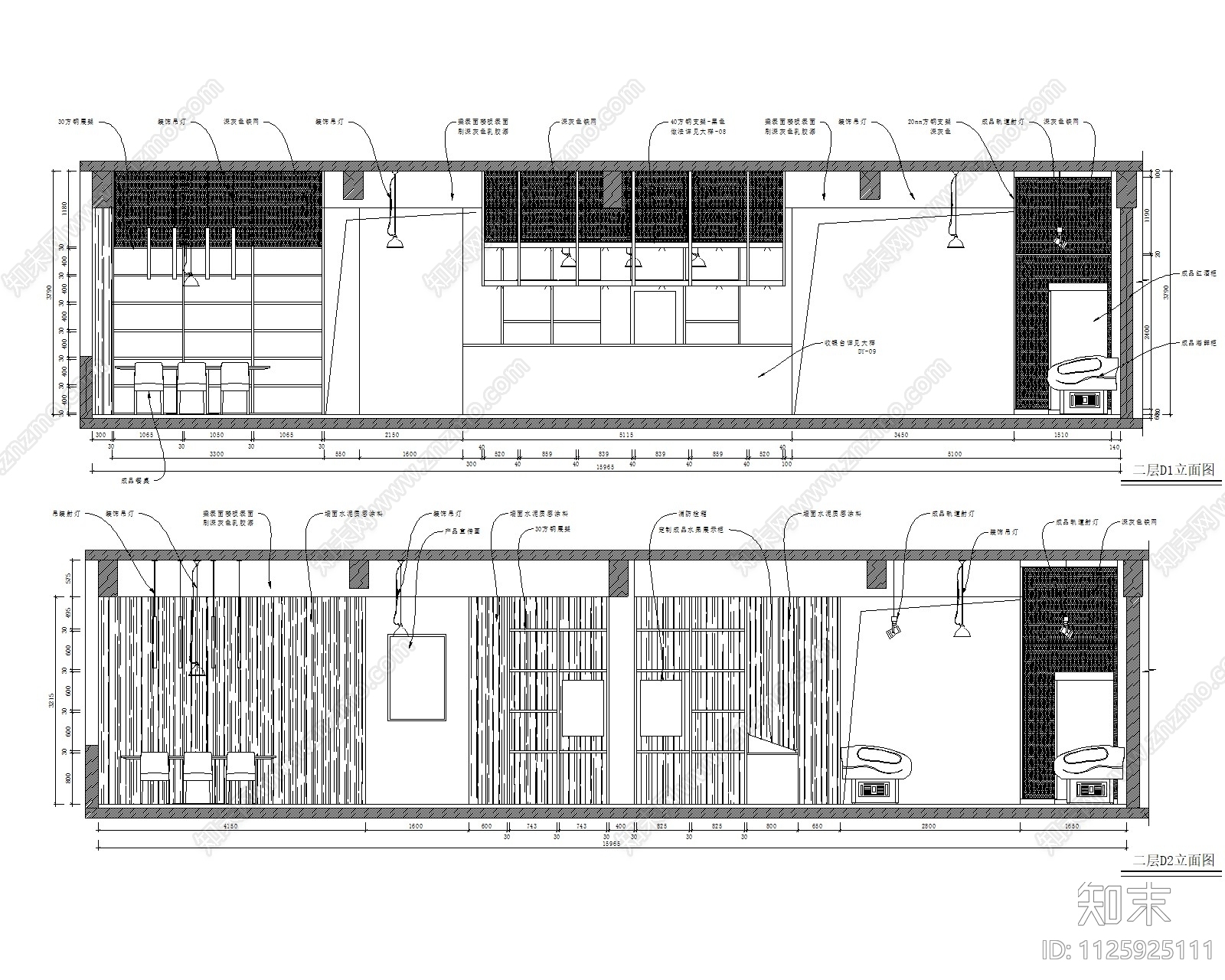 生鲜超市施工图cad施工图下载【ID:1125925111】