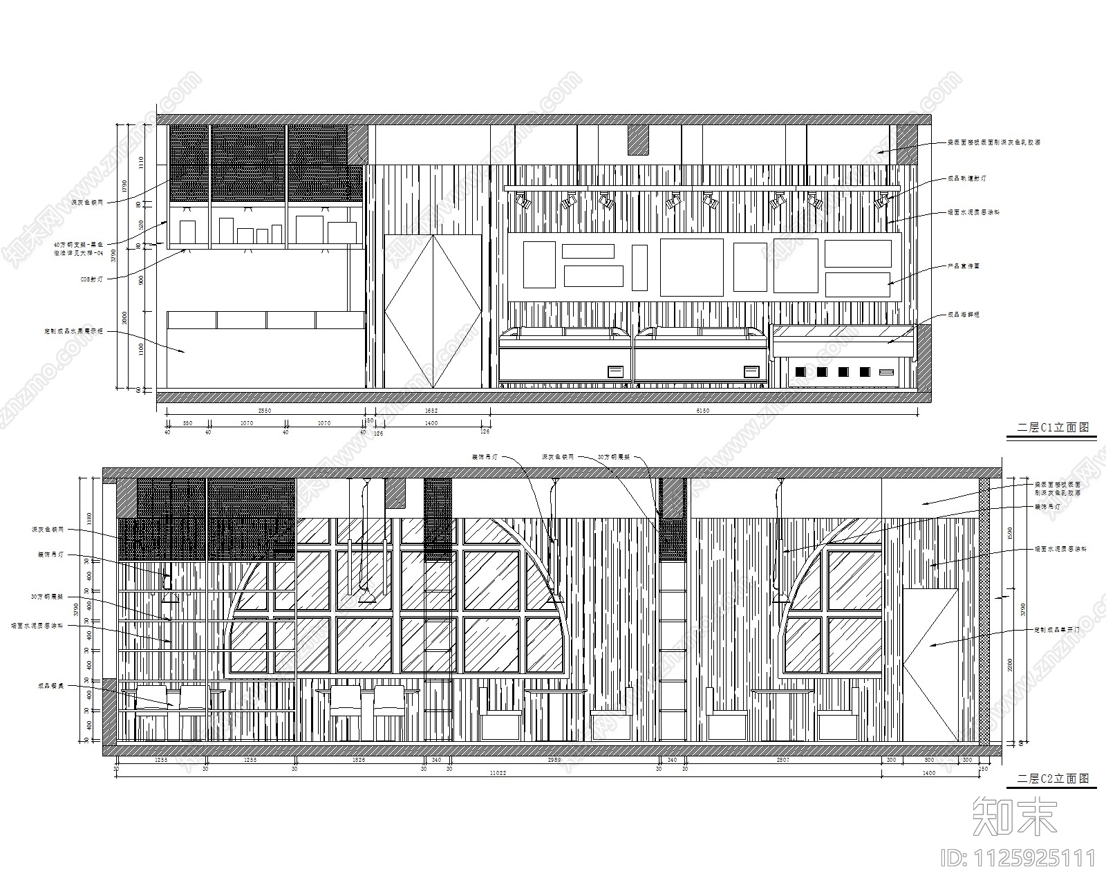 生鲜超市施工图cad施工图下载【ID:1125925111】