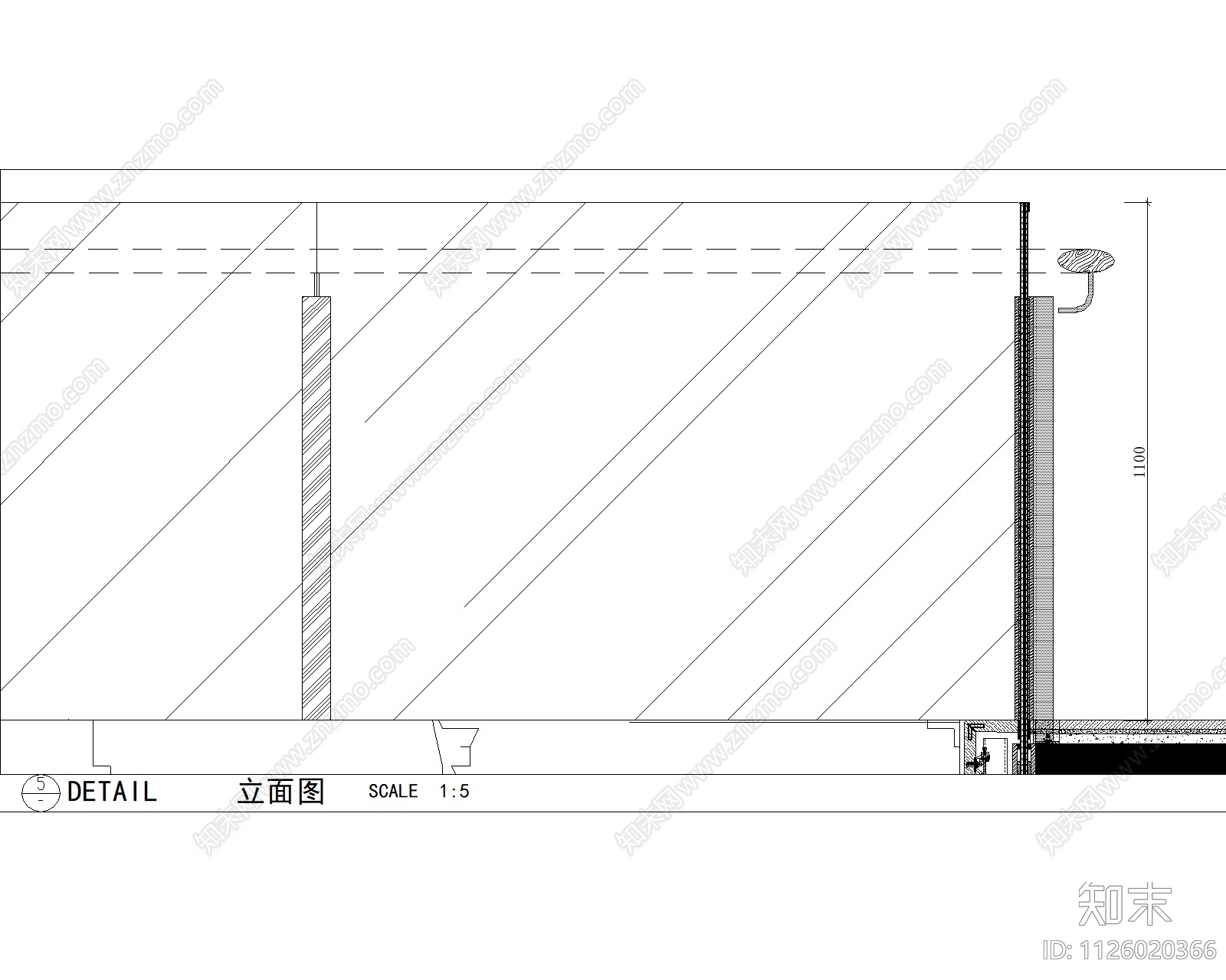 现代玻璃护栏施工图下载【ID:1126020366】