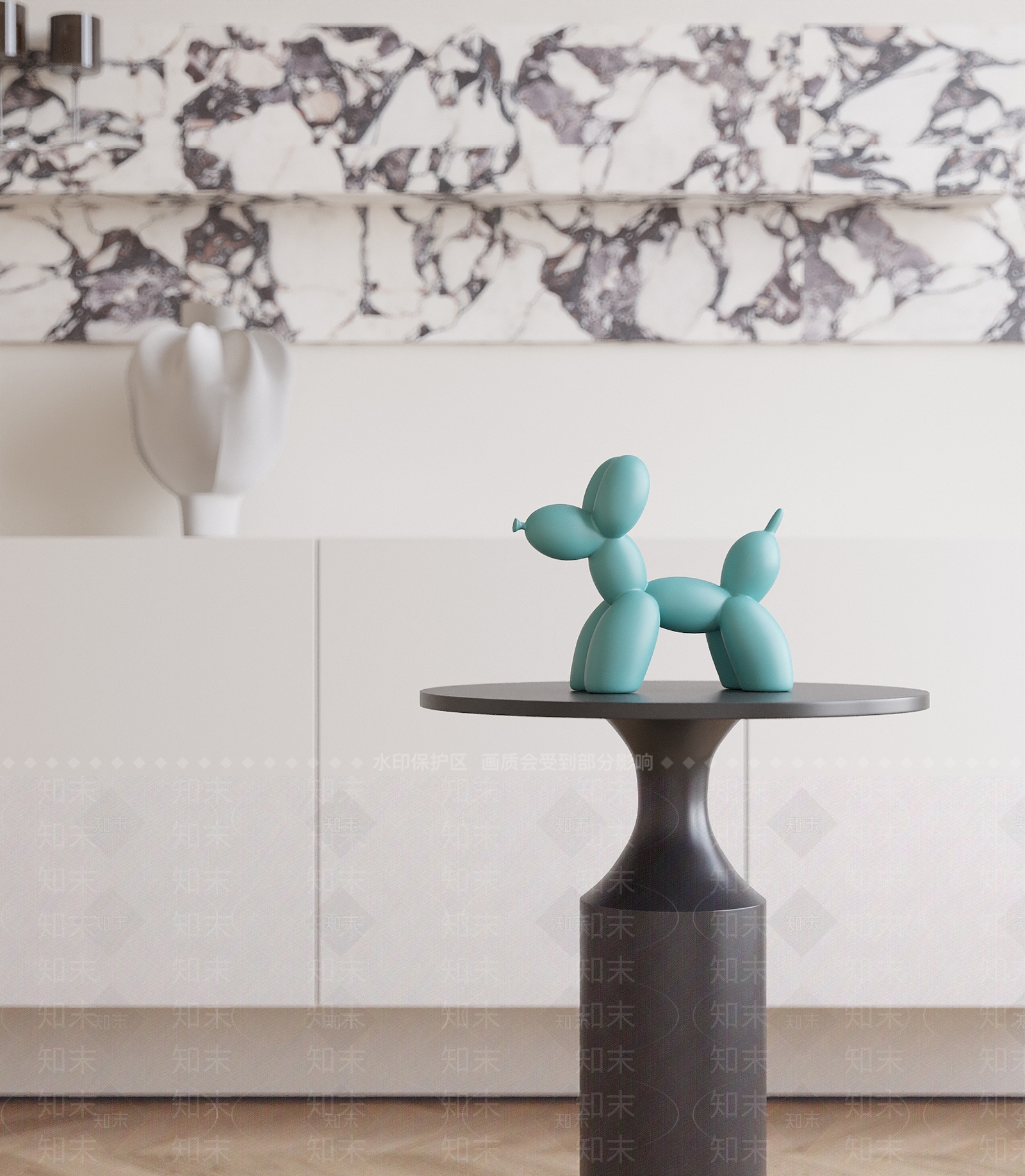 现代气球狗雕塑摆件3D模型下载【ID:1125926030】