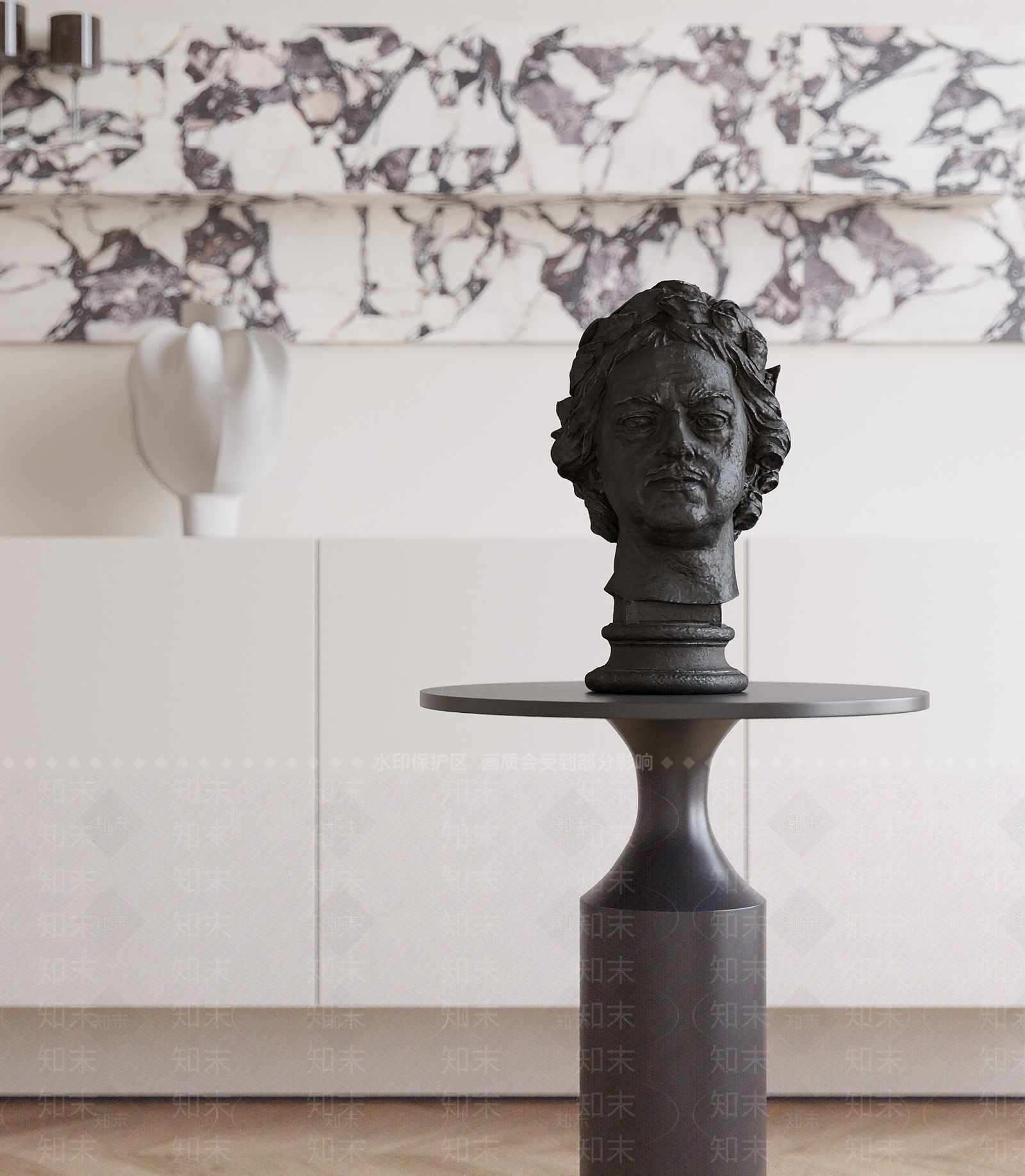 简欧金属人物铜像雕塑3D模型下载【ID:1125926069】