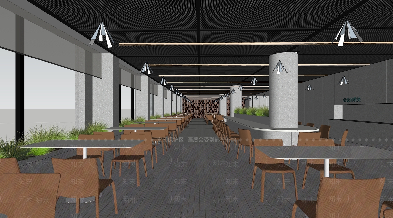 现代自助餐厅SU模型下载【ID:1125933312】