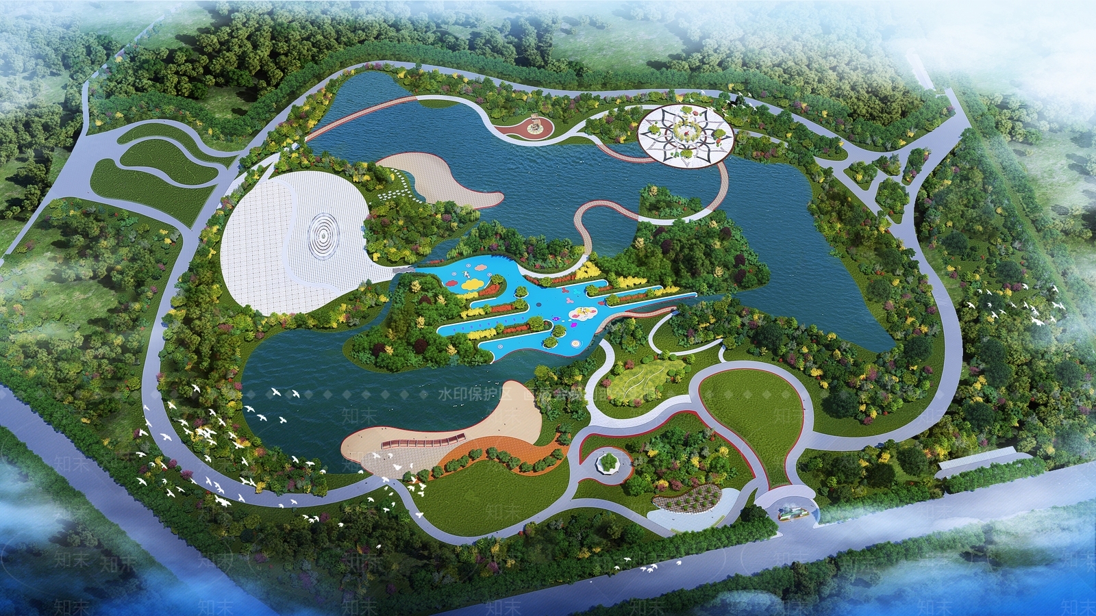 现代公园景观SU模型下载【ID:1125934863】