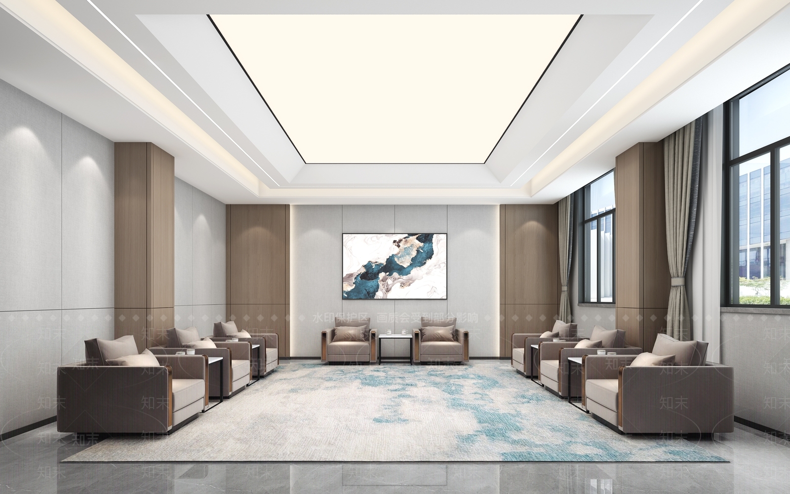 现代贵宾接待室3D模型下载【ID:1125935387】_知末3d模型网