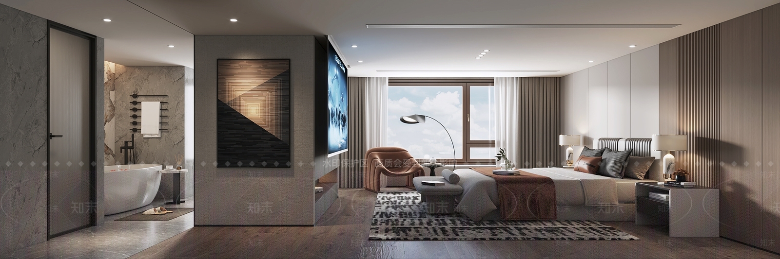 现代酒店套间3D模型下载【ID:1125948781】