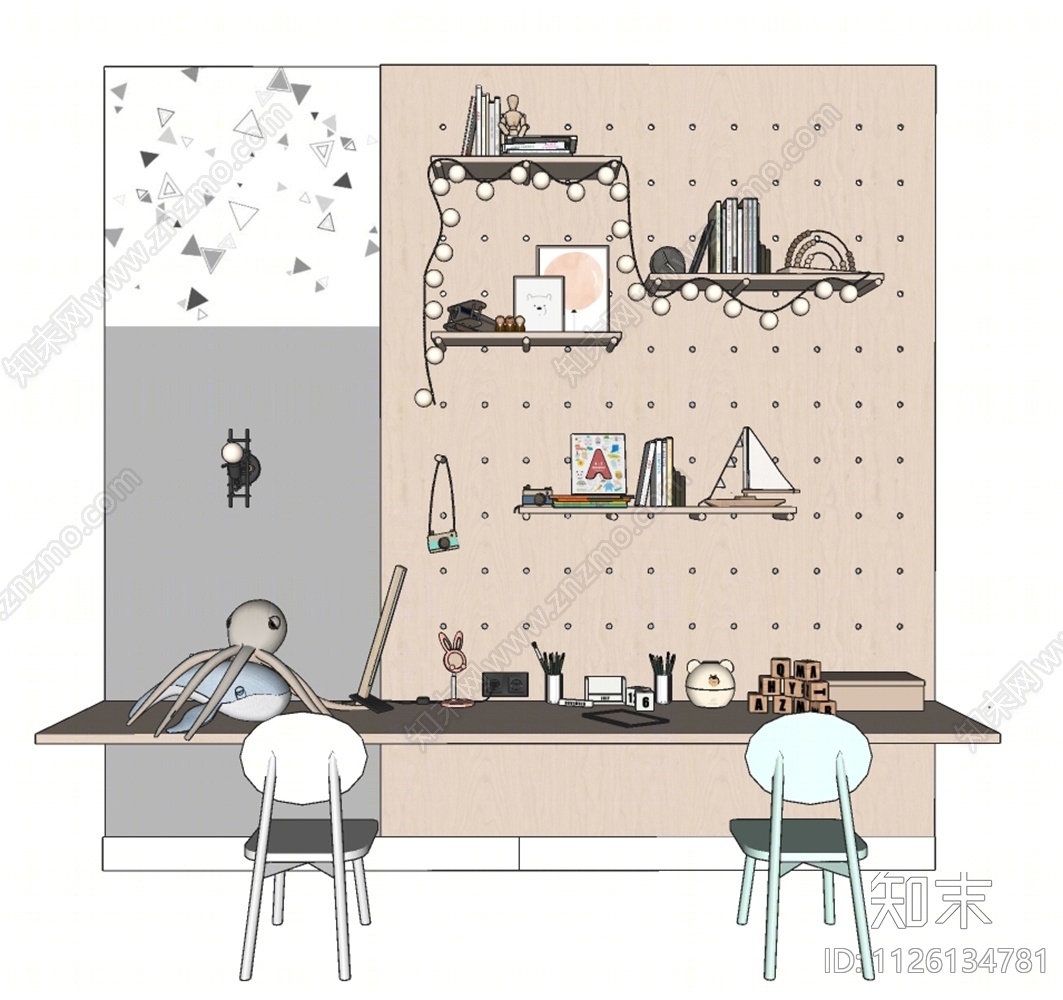 现代墙饰挂件SU模型下载【ID:1126134781】