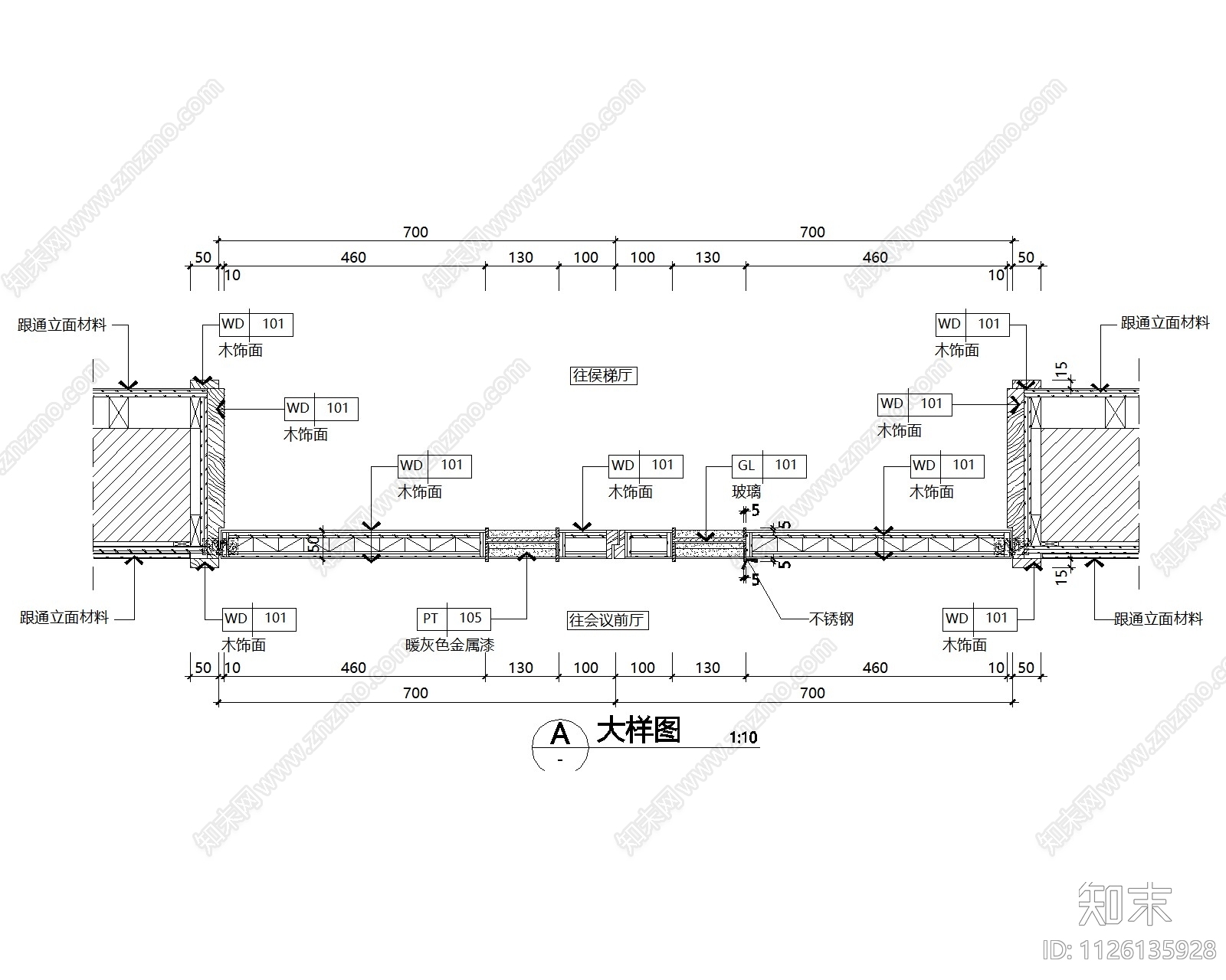 B1级木饰面防火门大样详图cad施工图下载【ID:1126135928】