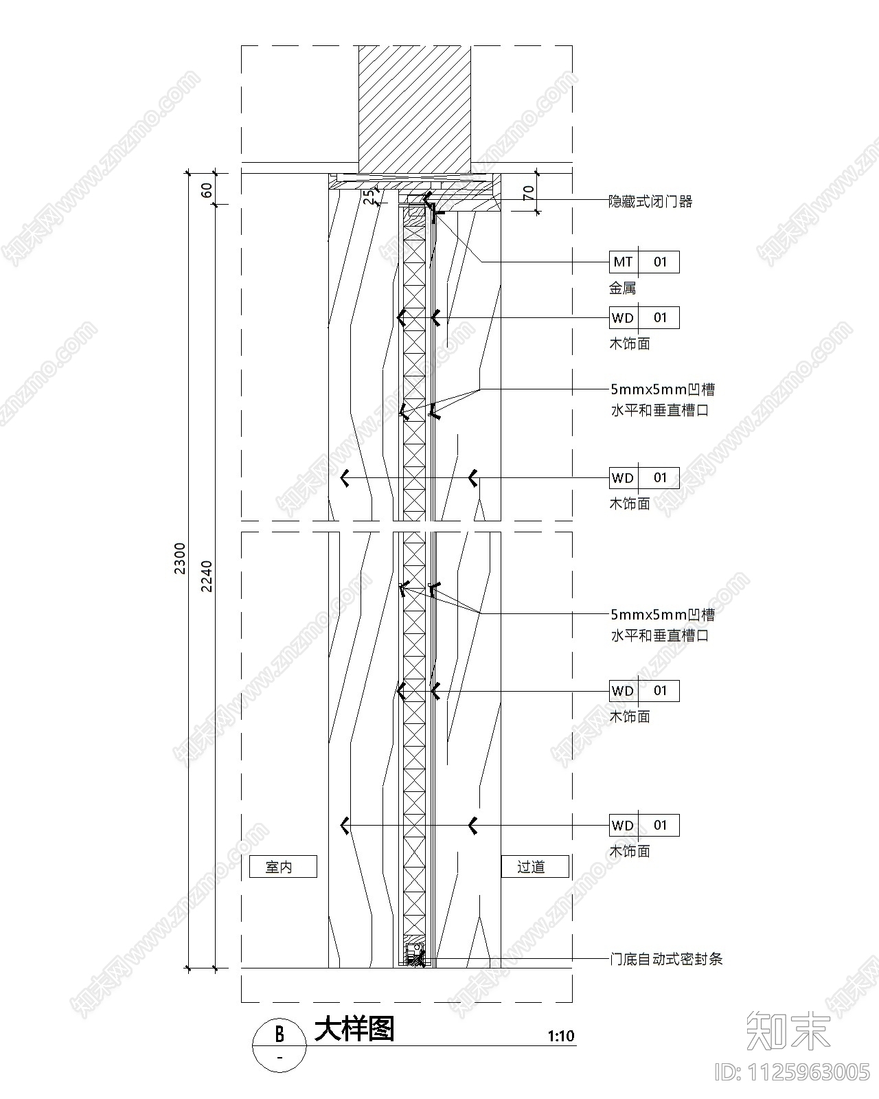 酒店客房入户门大样施工图下载【ID:1125963005】