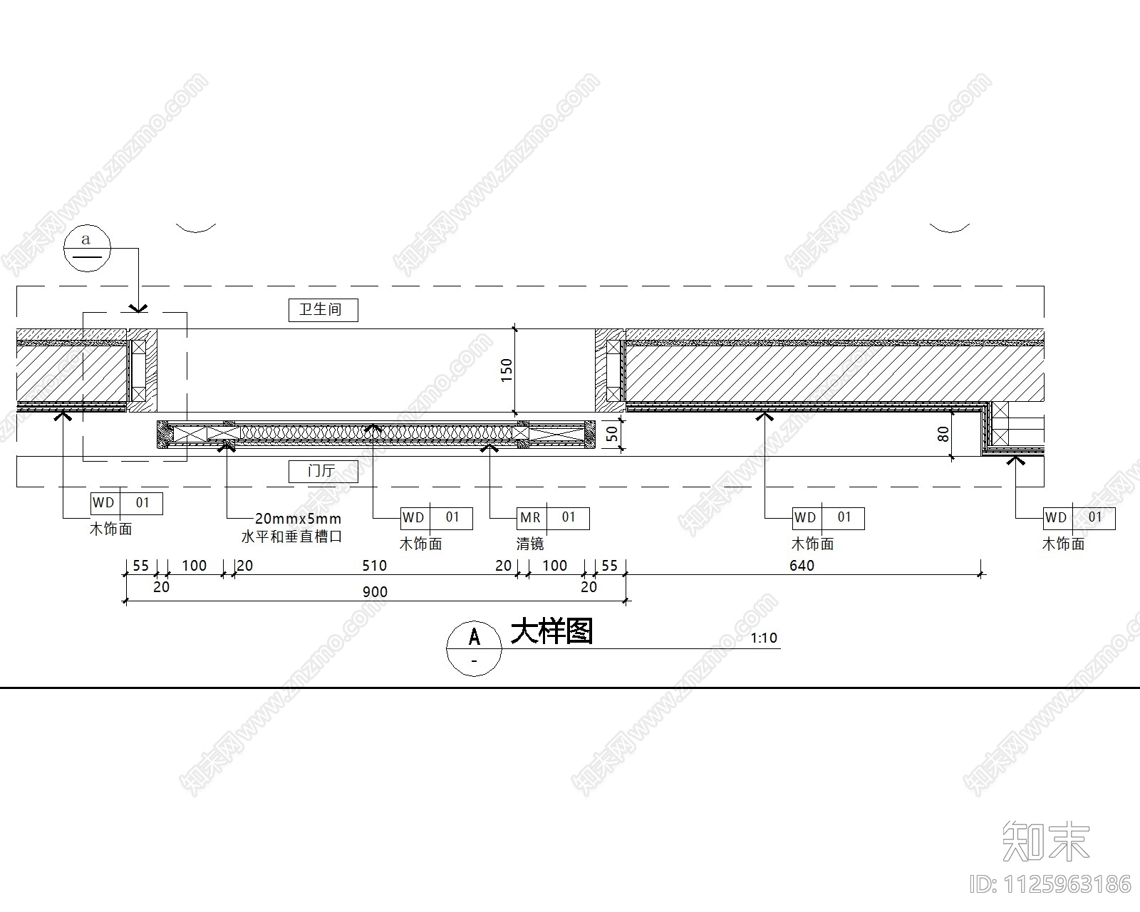 吊柜推拉木门大样cad施工图下载【ID:1125963186】