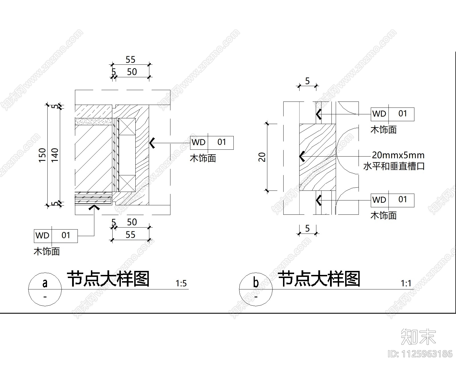 吊柜推拉木门大样cad施工图下载【ID:1125963186】