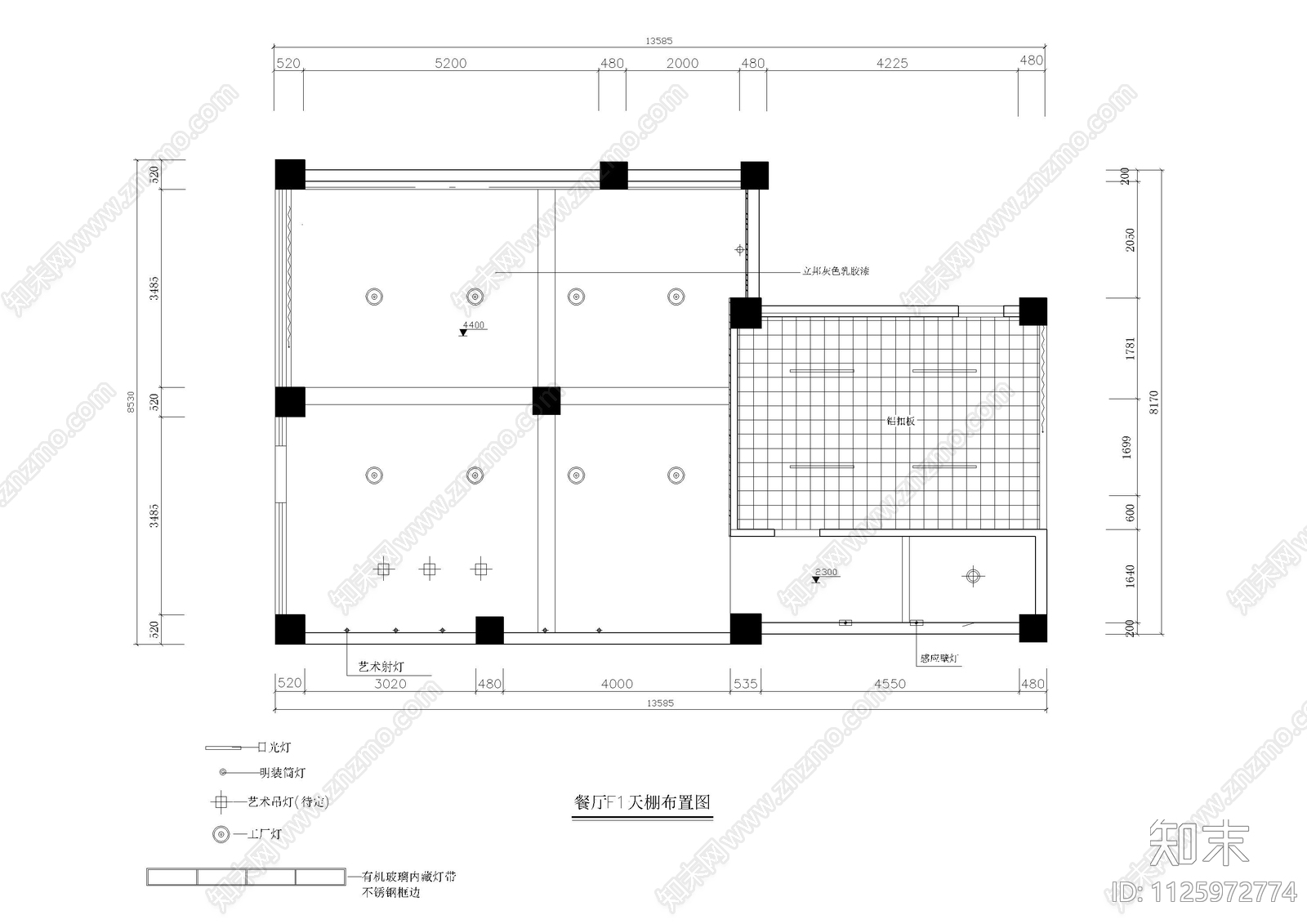 二层西餐装修图cad施工图下载【ID:1125972774】