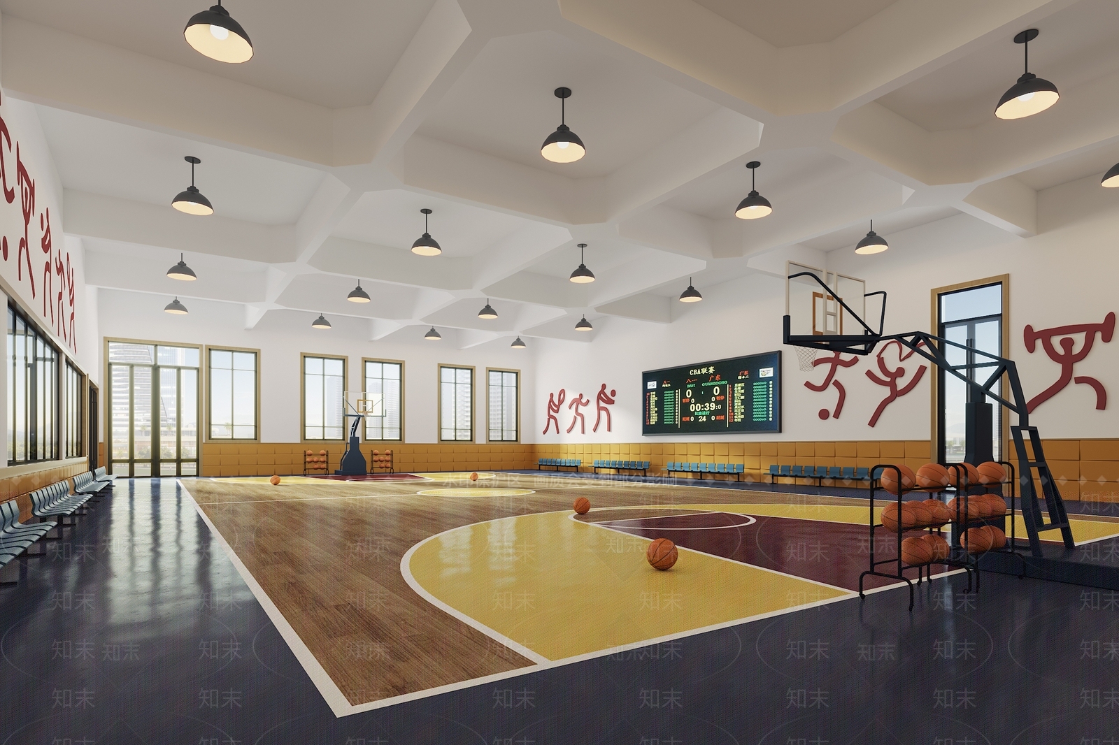 现代篮球馆3D模型下载【ID:1125980107】
