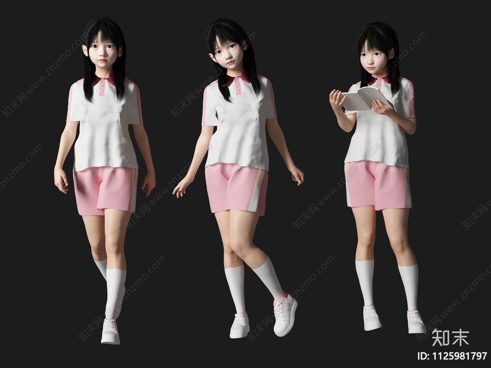 学生人物3D模型下载【ID:1125981797】