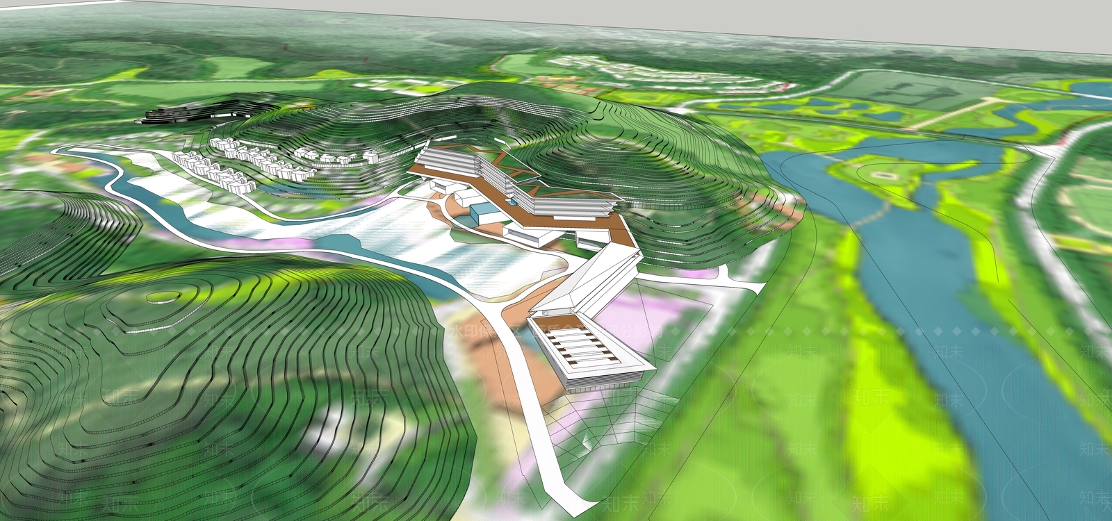 现代文化场馆SU模型下载【ID:1125983844】