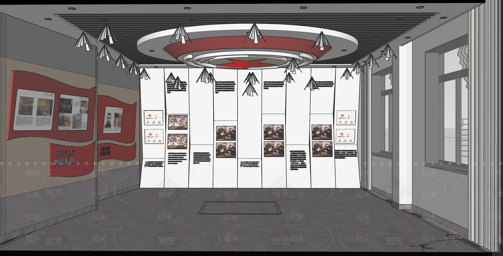 现代党建展厅SU模型下载【ID:1125985113】