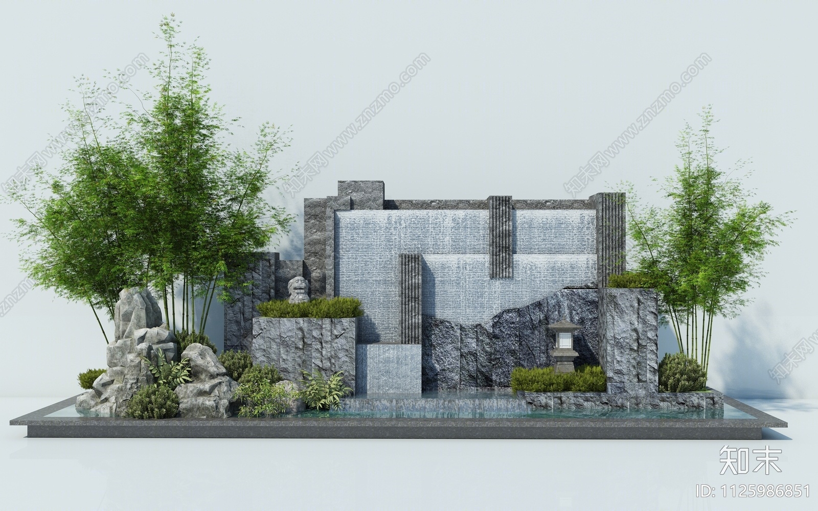 现代假山水景3D模型下载【ID:1125986851】