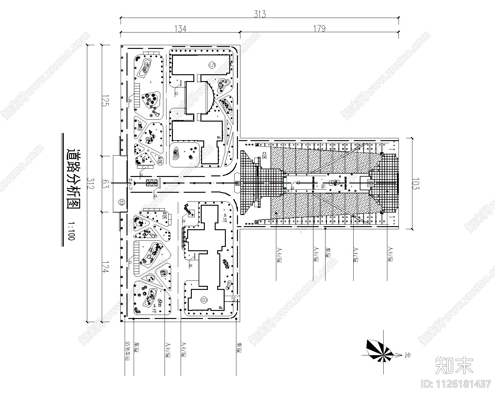 现代学校场地设计cad施工图下载【ID:1126181437】