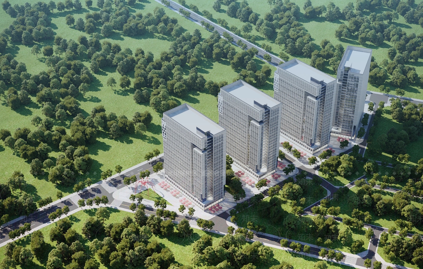 现代住宅鸟瞰3D模型下载【ID:1125995993】