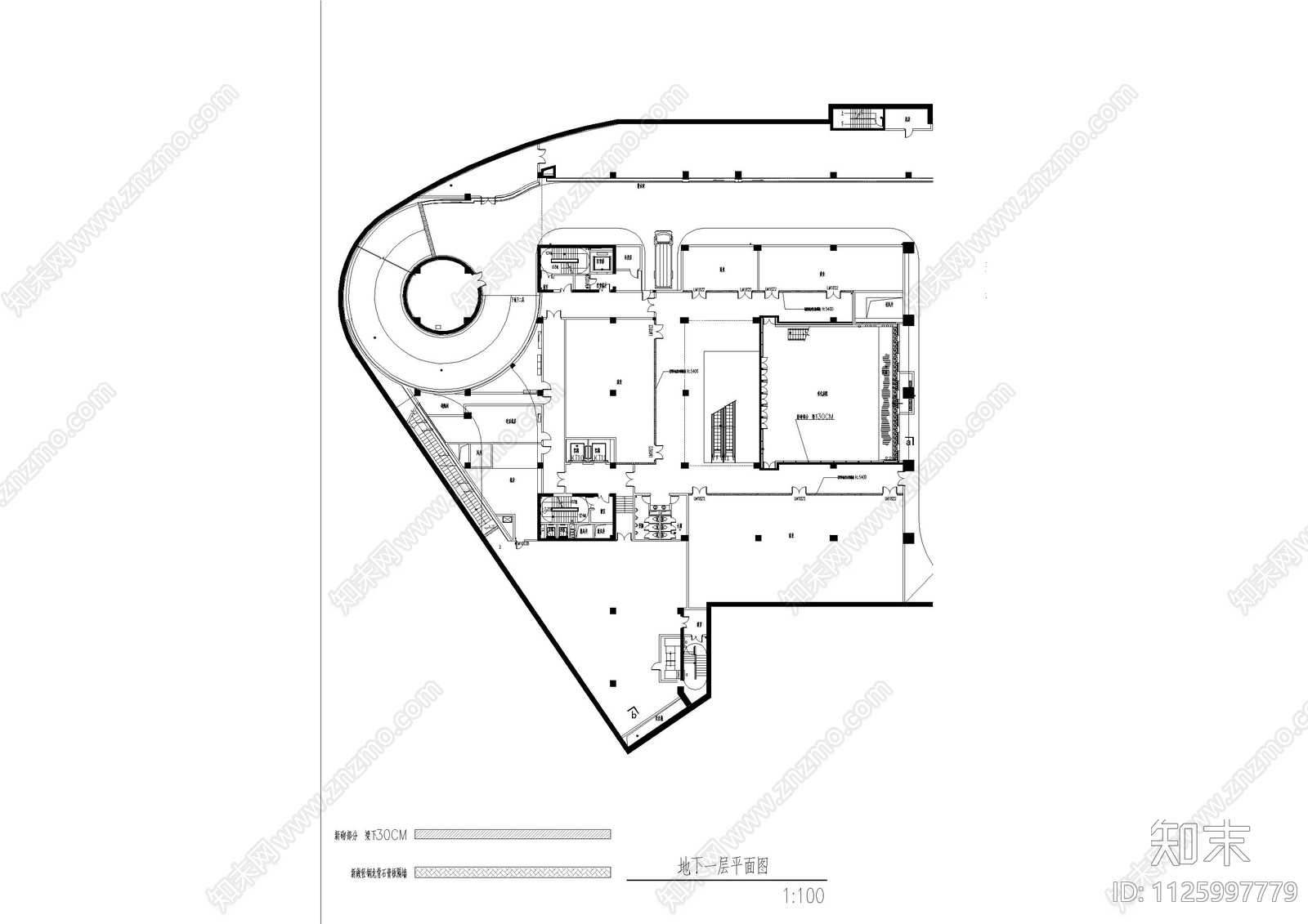 办公商业大厦建筑平面图施工图下载【ID:1125997779】