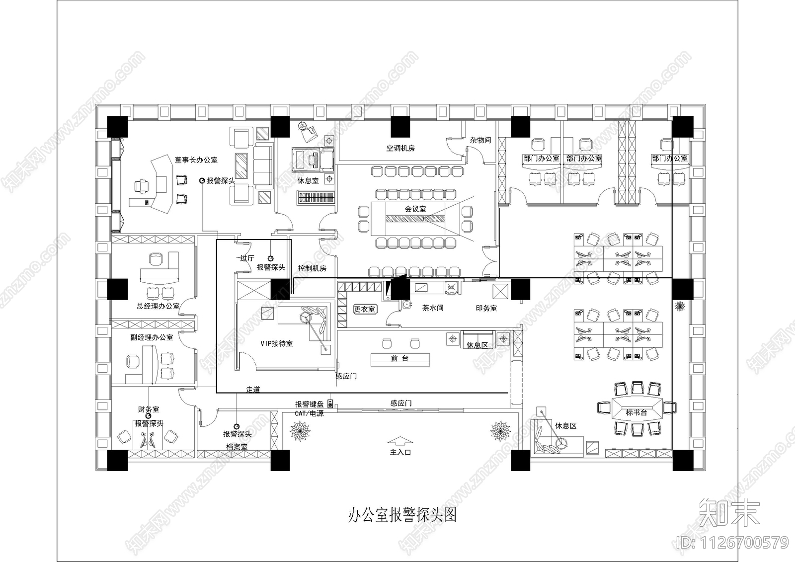 现代办公弱电平面图施工图下载【ID:1126700579】