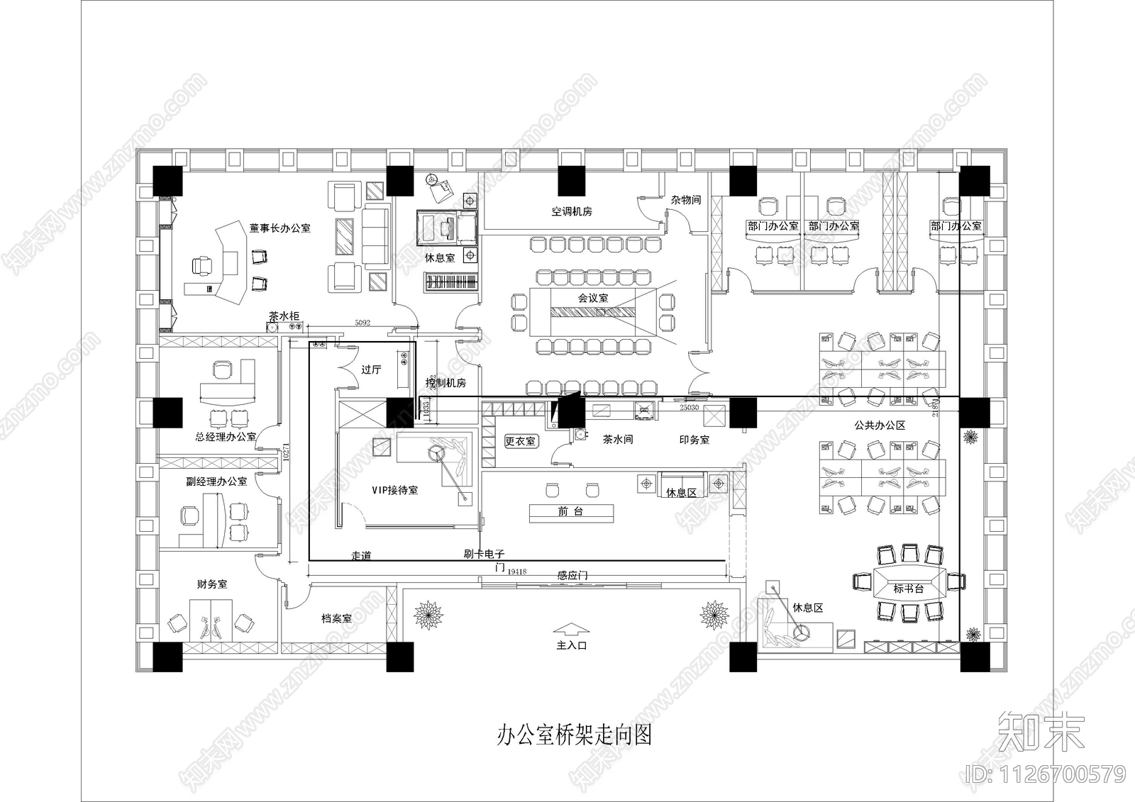 现代办公弱电平面图施工图下载【ID:1126700579】