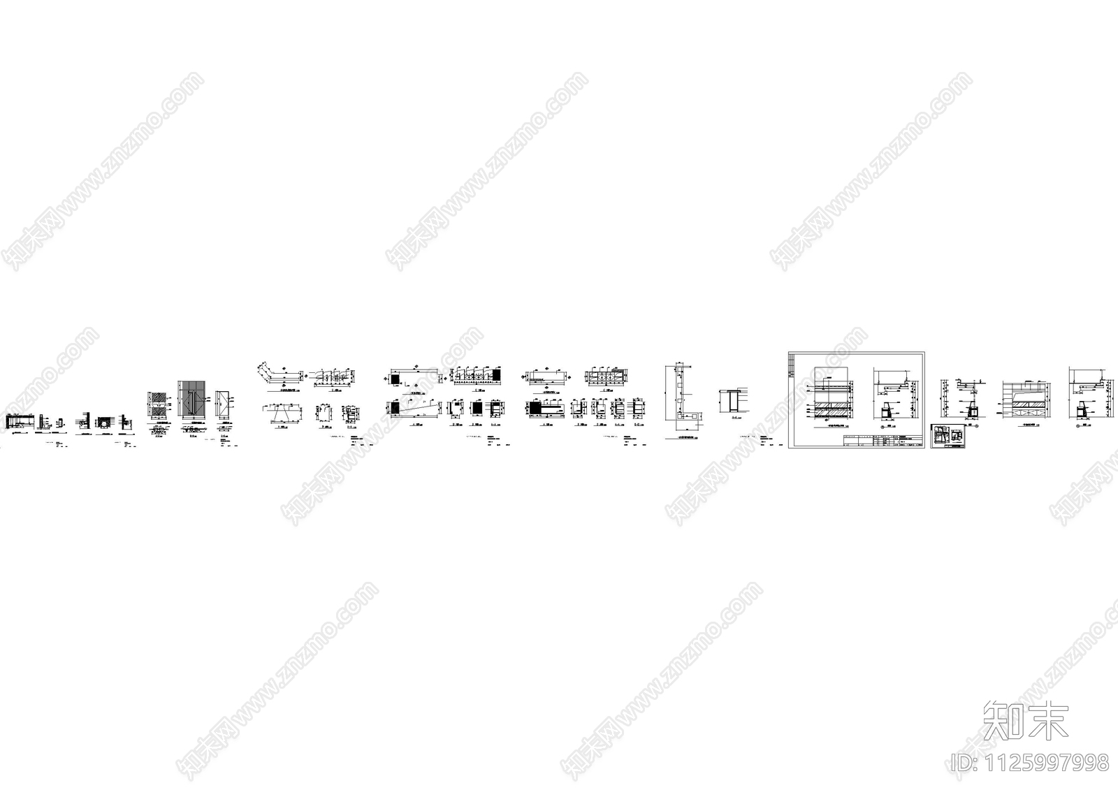 办公景观及柜体大样图cad施工图下载【ID:1125997998】