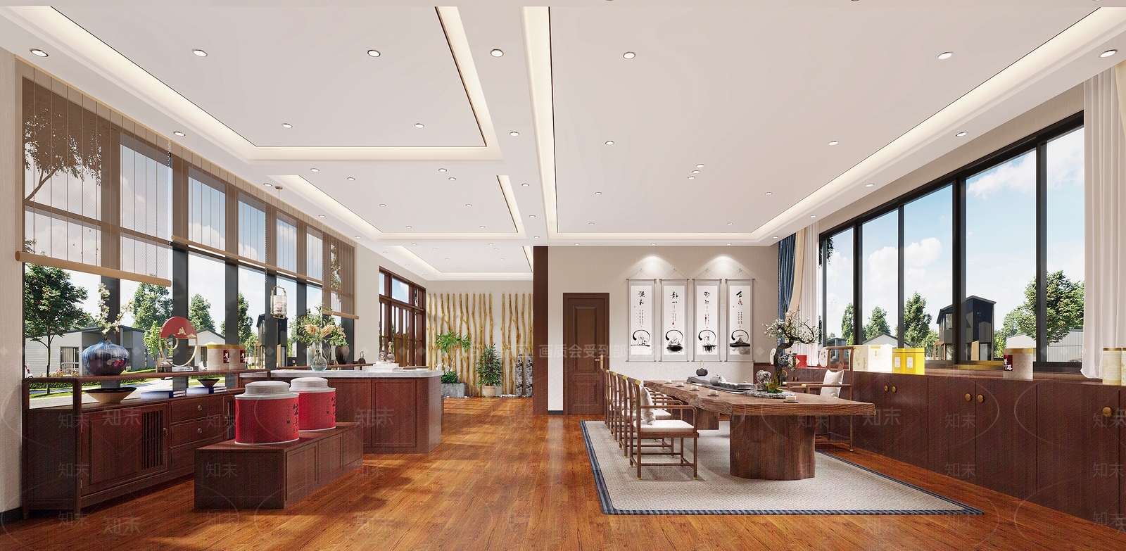 新中式茶叶店3D模型下载【ID:1126001068】