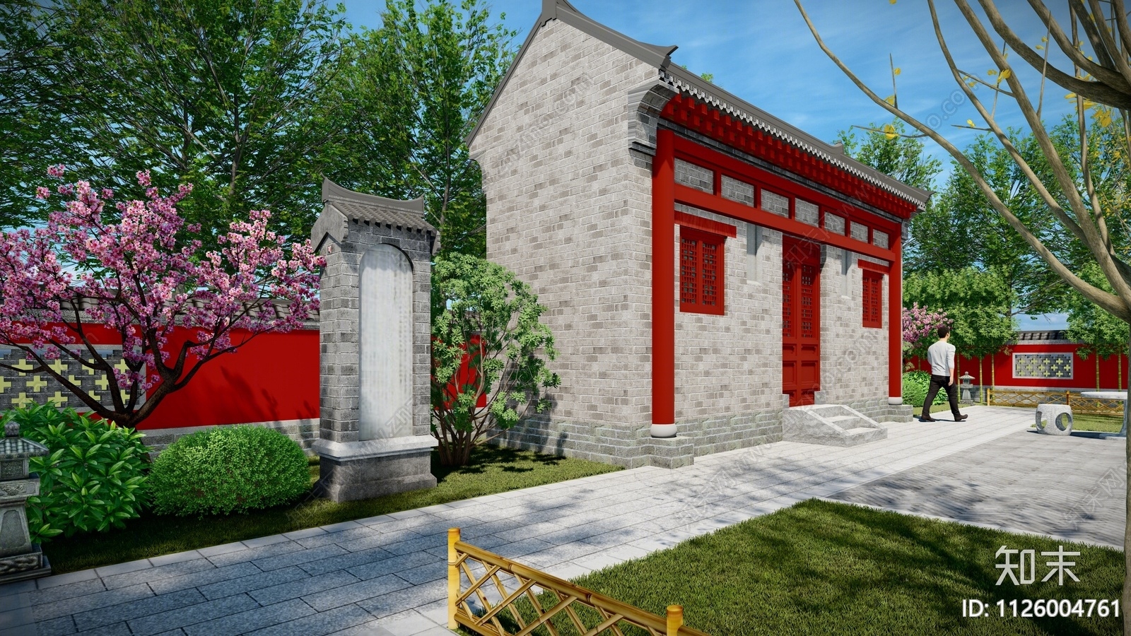 中式寺庙建筑SU模型下载【ID:1126004761】