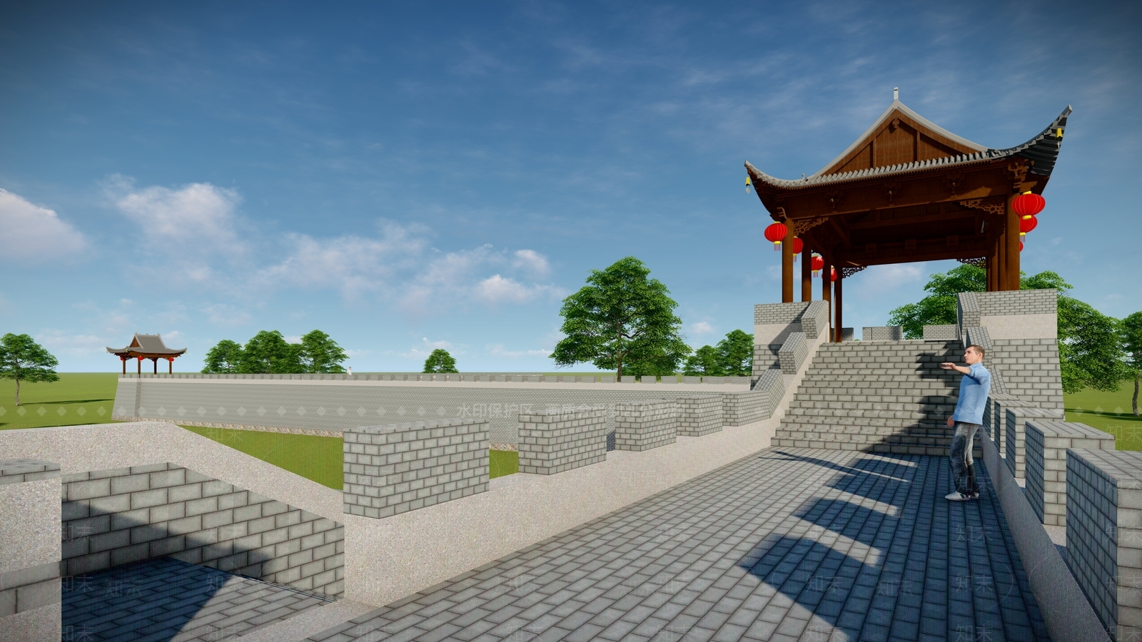 中式古建筑SU模型下载【ID:1126005284】
