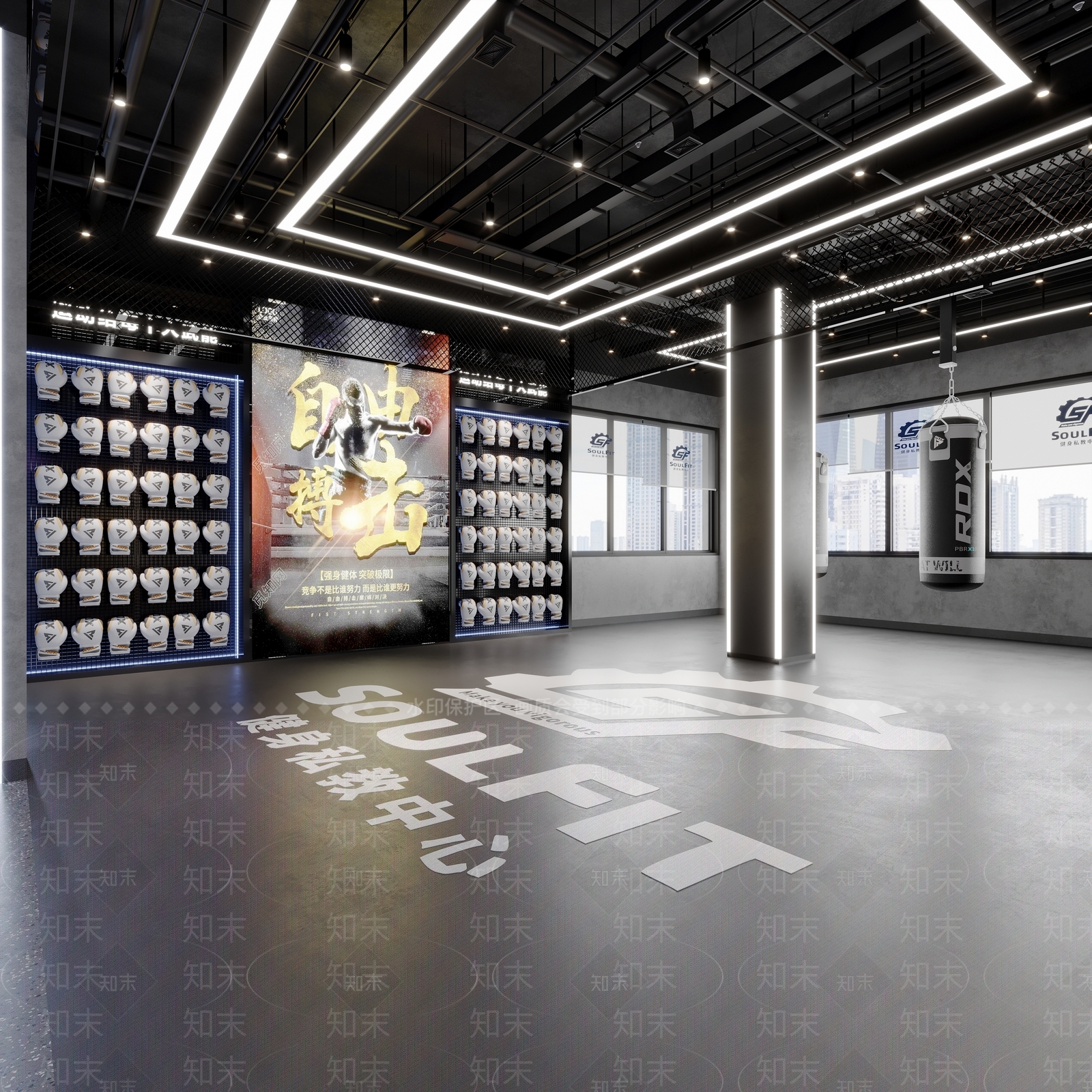 现代拳击馆3D模型下载【ID:1126147663】
