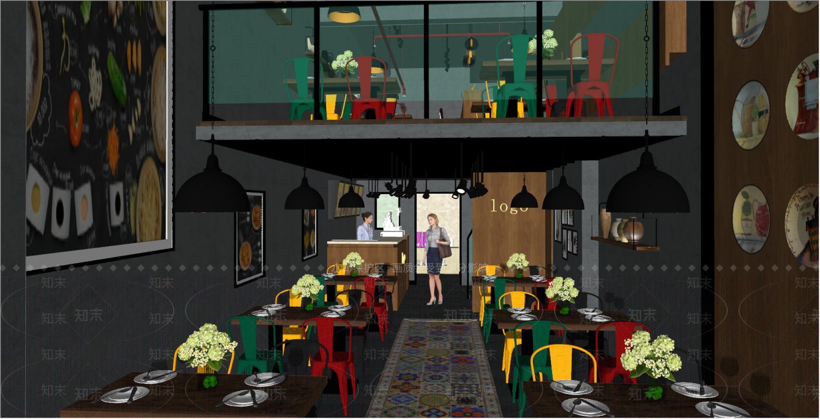 现代快餐店SU模型下载【ID:1126014898】