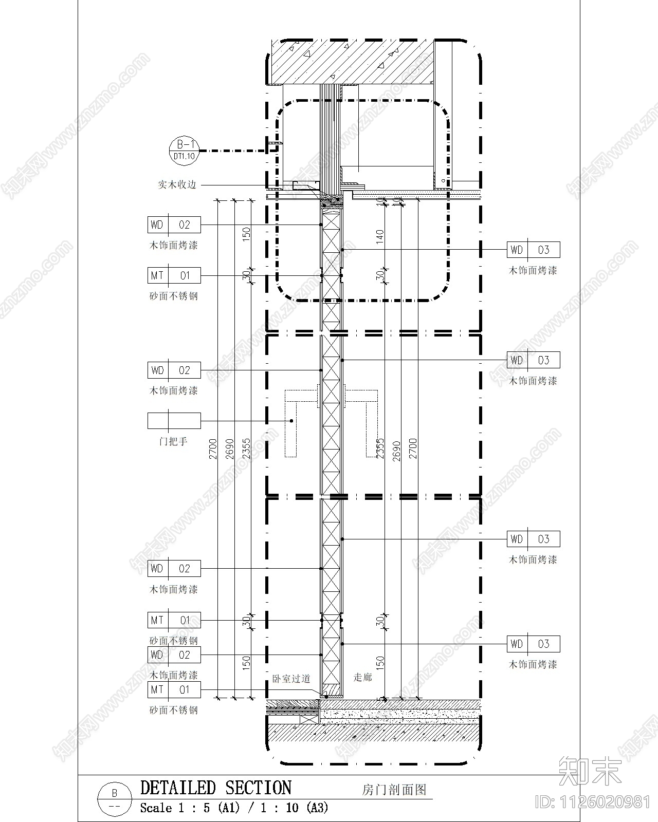 酒店客房入户门cad施工图下载【ID:1126020981】