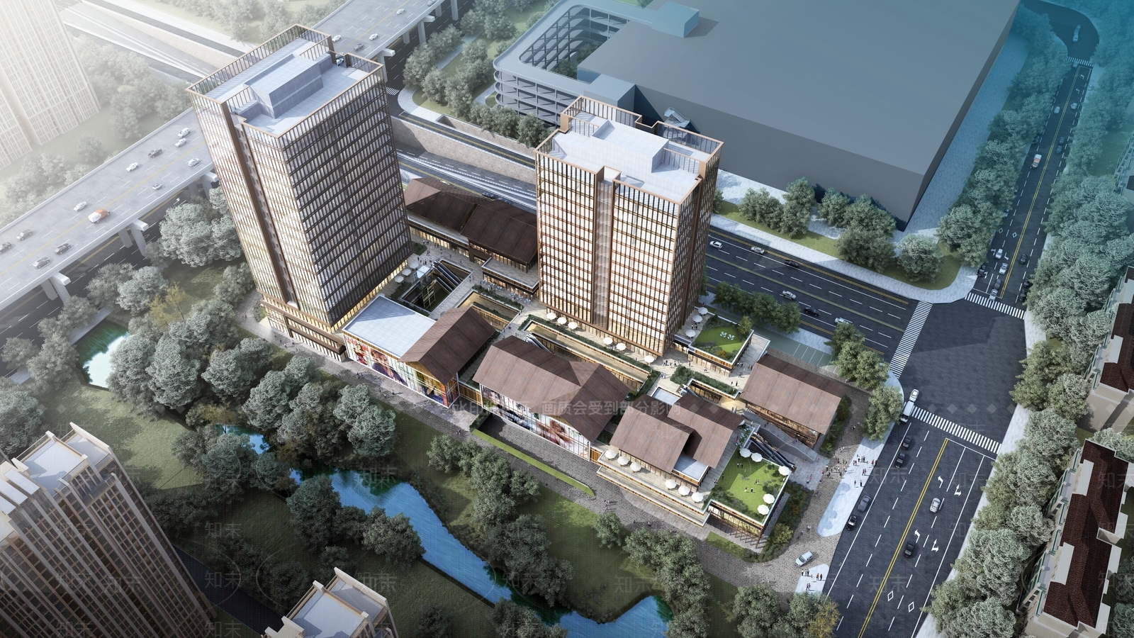 现代商业办公综合体SU模型下载【ID:1126025006】