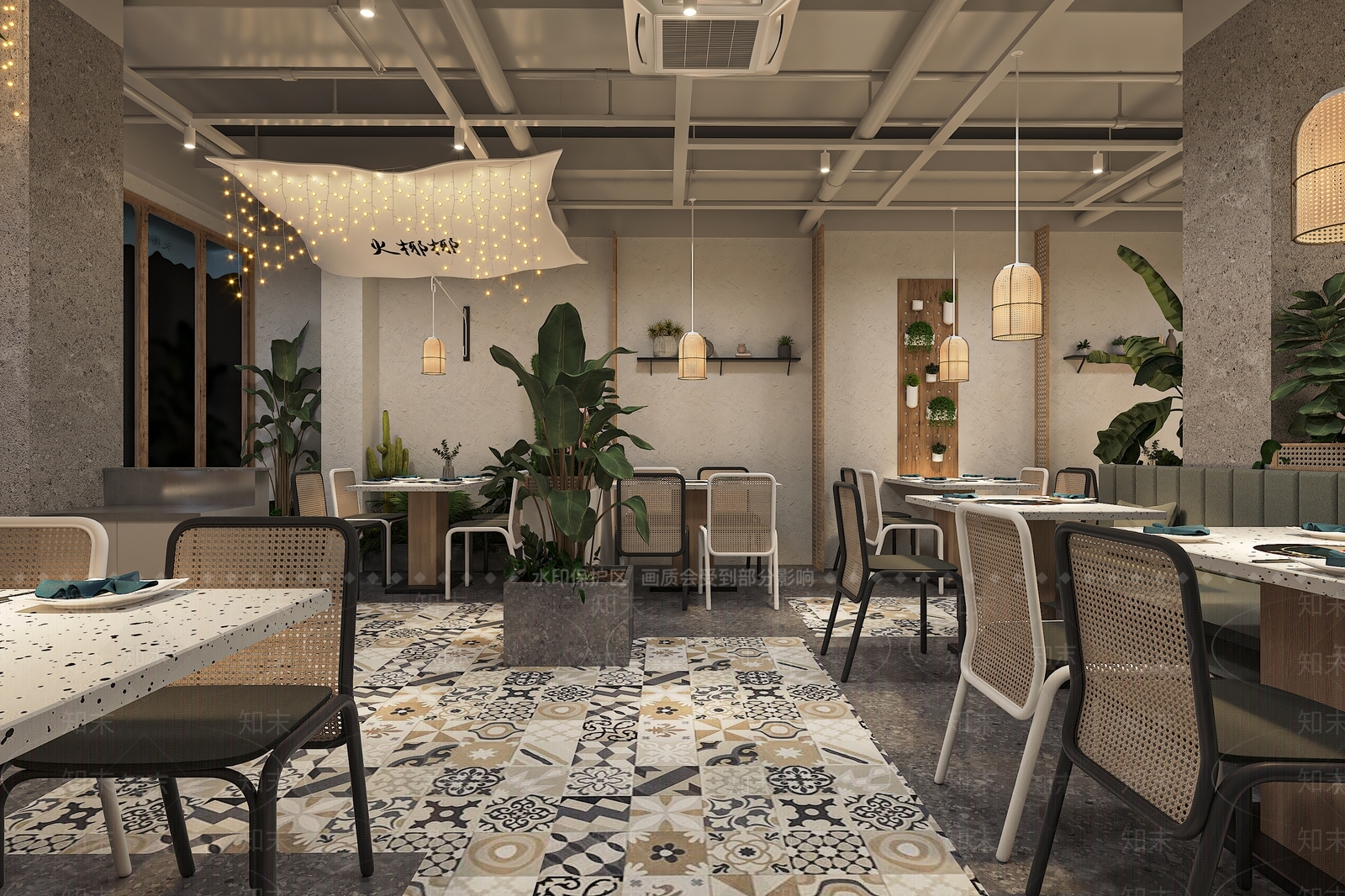 现代火锅店3D模型下载【ID:1126030037】