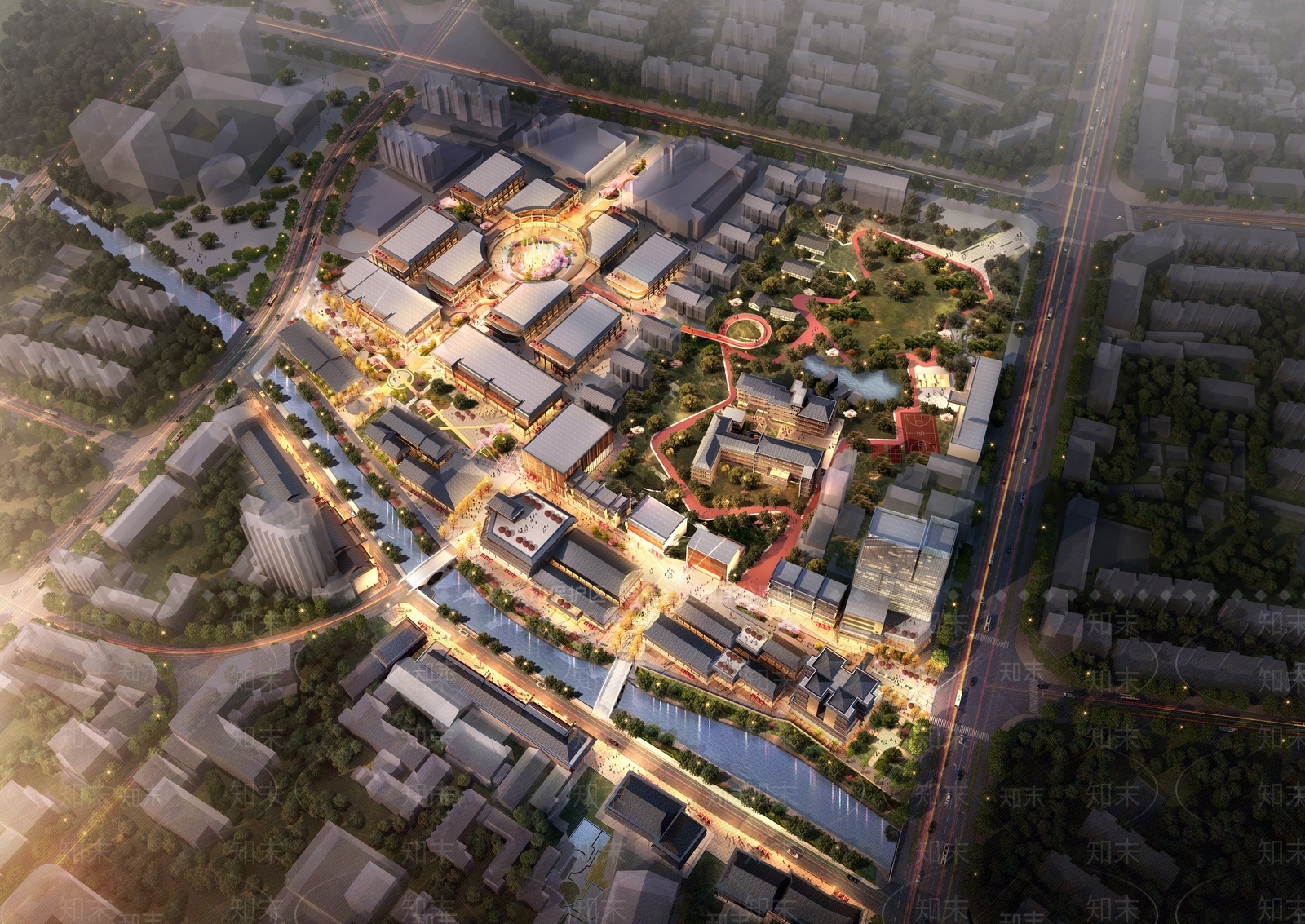 中式风格商业古镇SU模型下载【ID:1126031051】