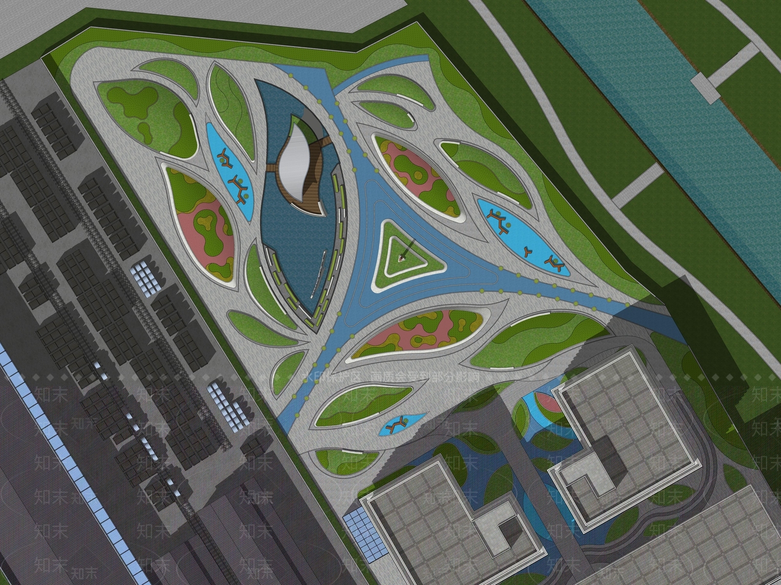 【SU悬赏模型】现代风格公园景观SU模型下载【ID:1126155530】
