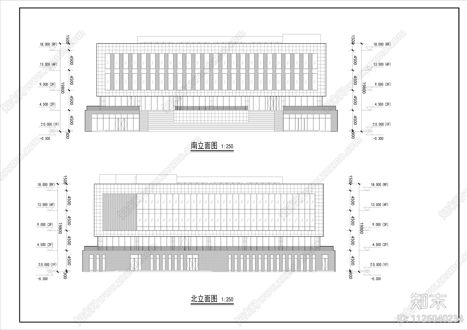 学校食堂体院馆平立剖面cad施工图下载【ID:1126040234】