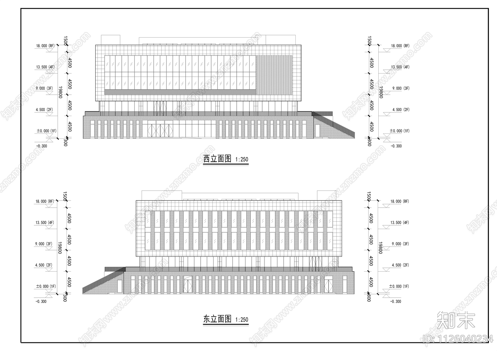 学校食堂体院馆平立剖面cad施工图下载【ID:1126040234】