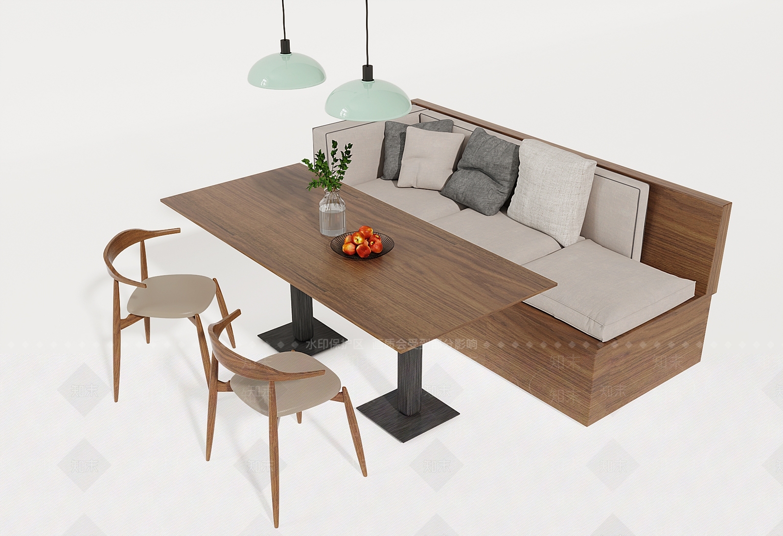 现代卡座沙发3D模型下载【ID:1126041396】